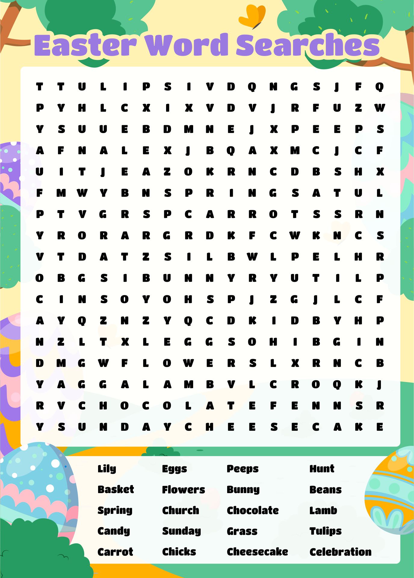 Free Printable Easter Word Search