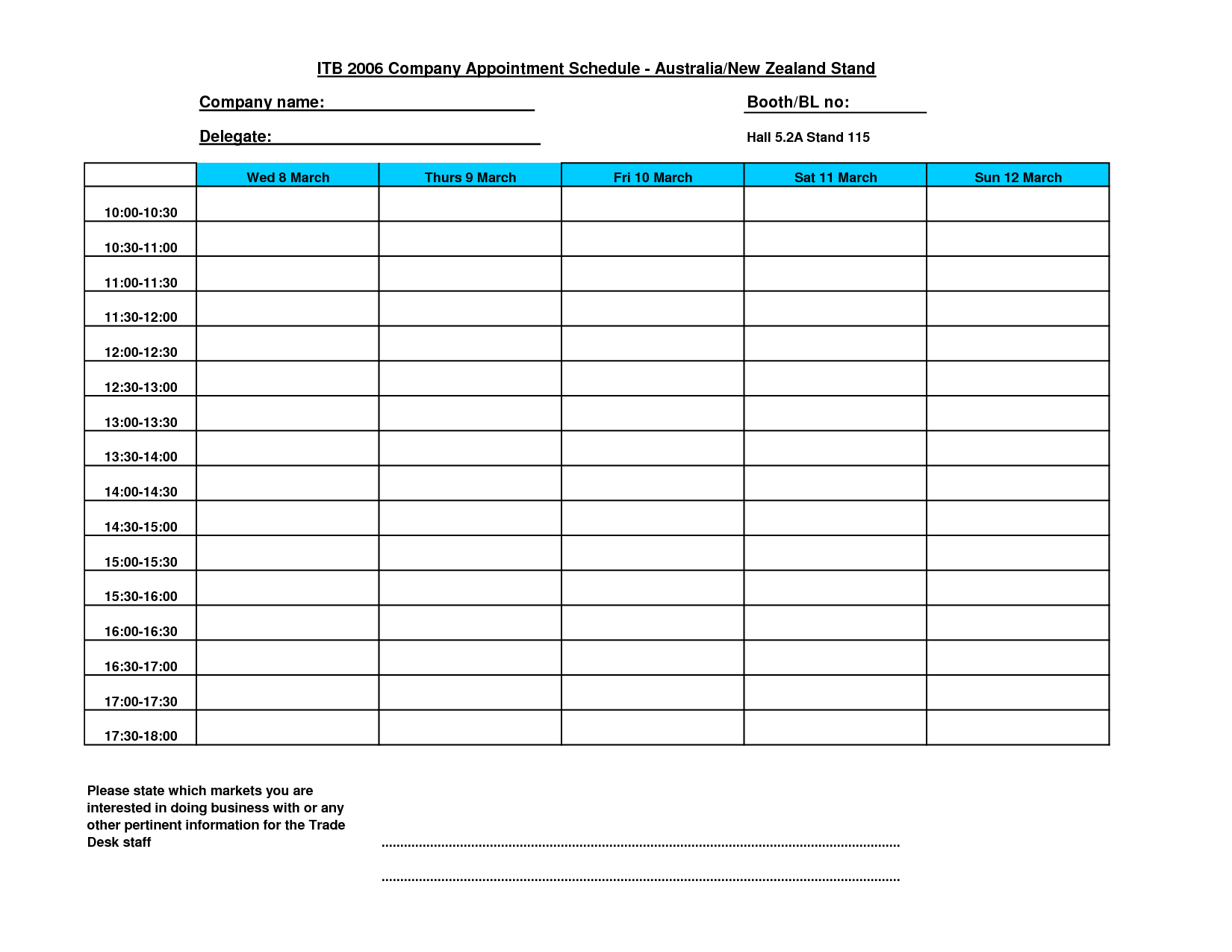 Free Printable Appointment Calendar Weekly