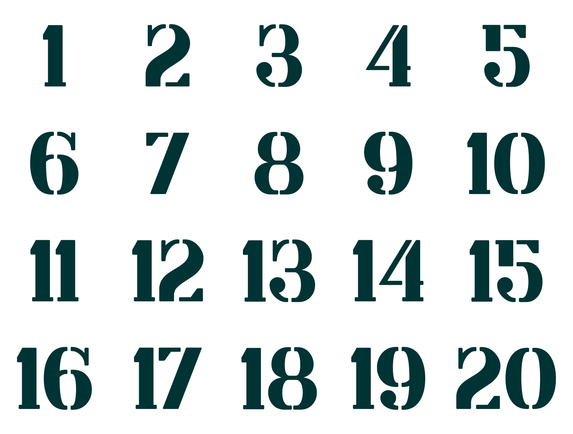 Stencil Numbers Printable