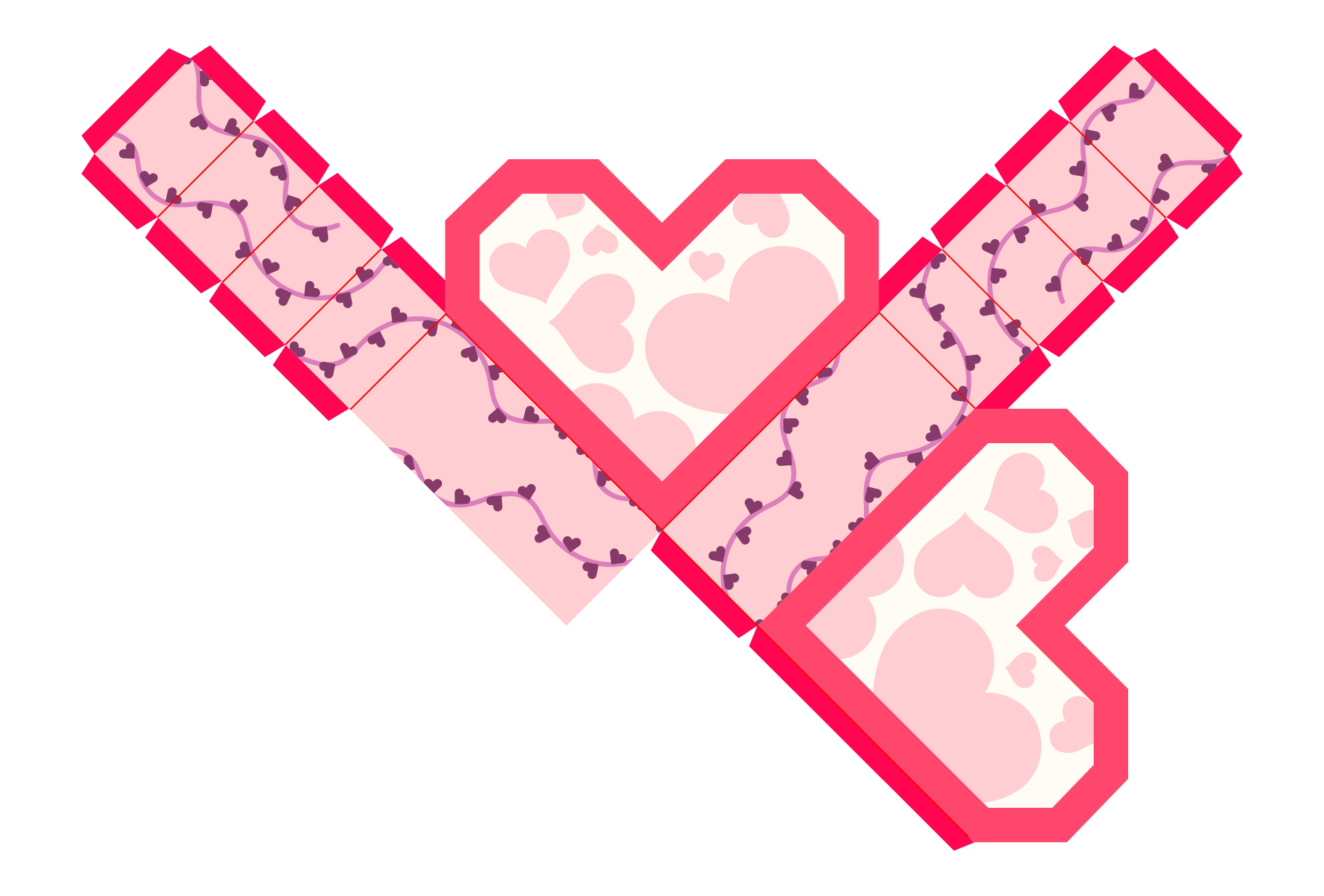 7 Best Images Of Valentine Printable Heart Box Template Heart Box 