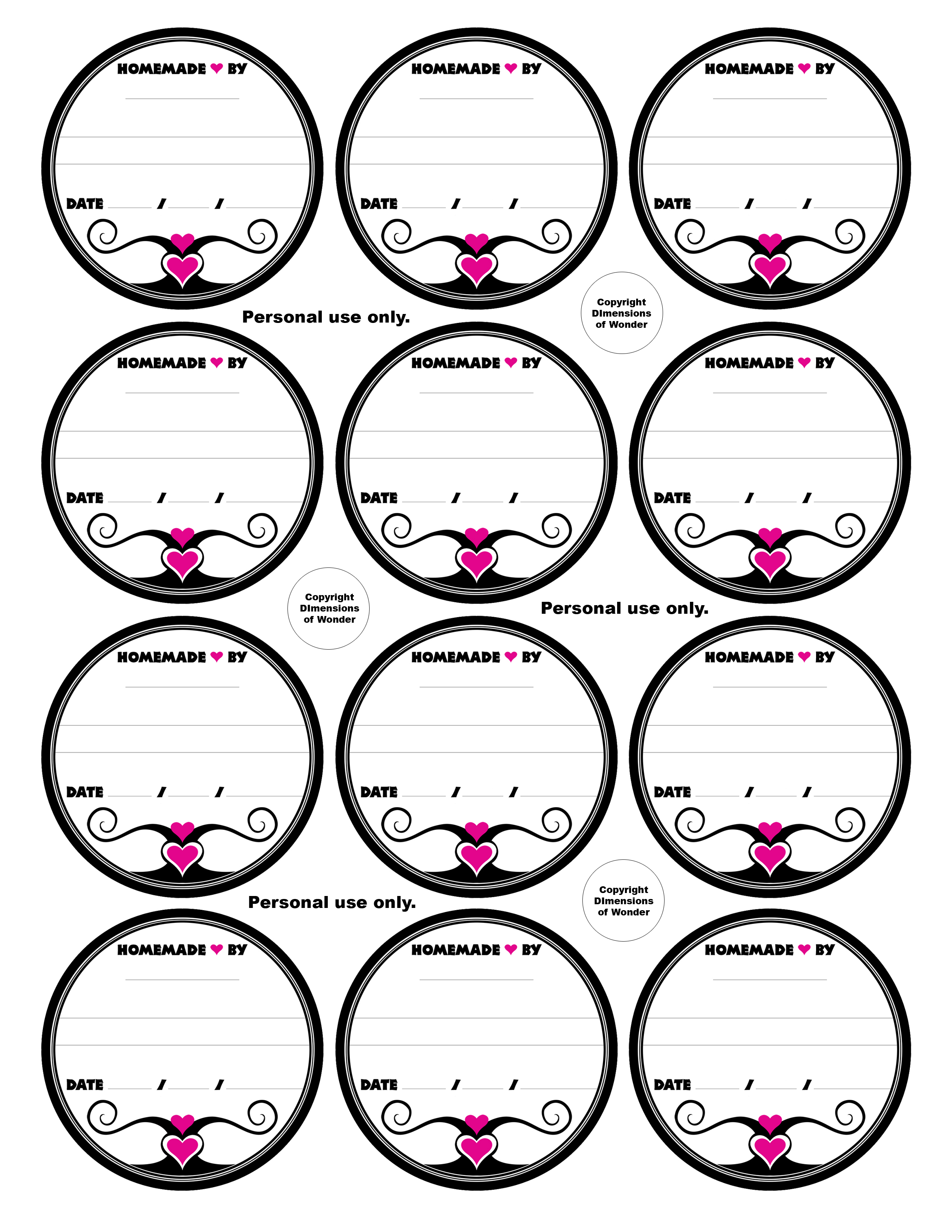 Free Printable Jar Labels