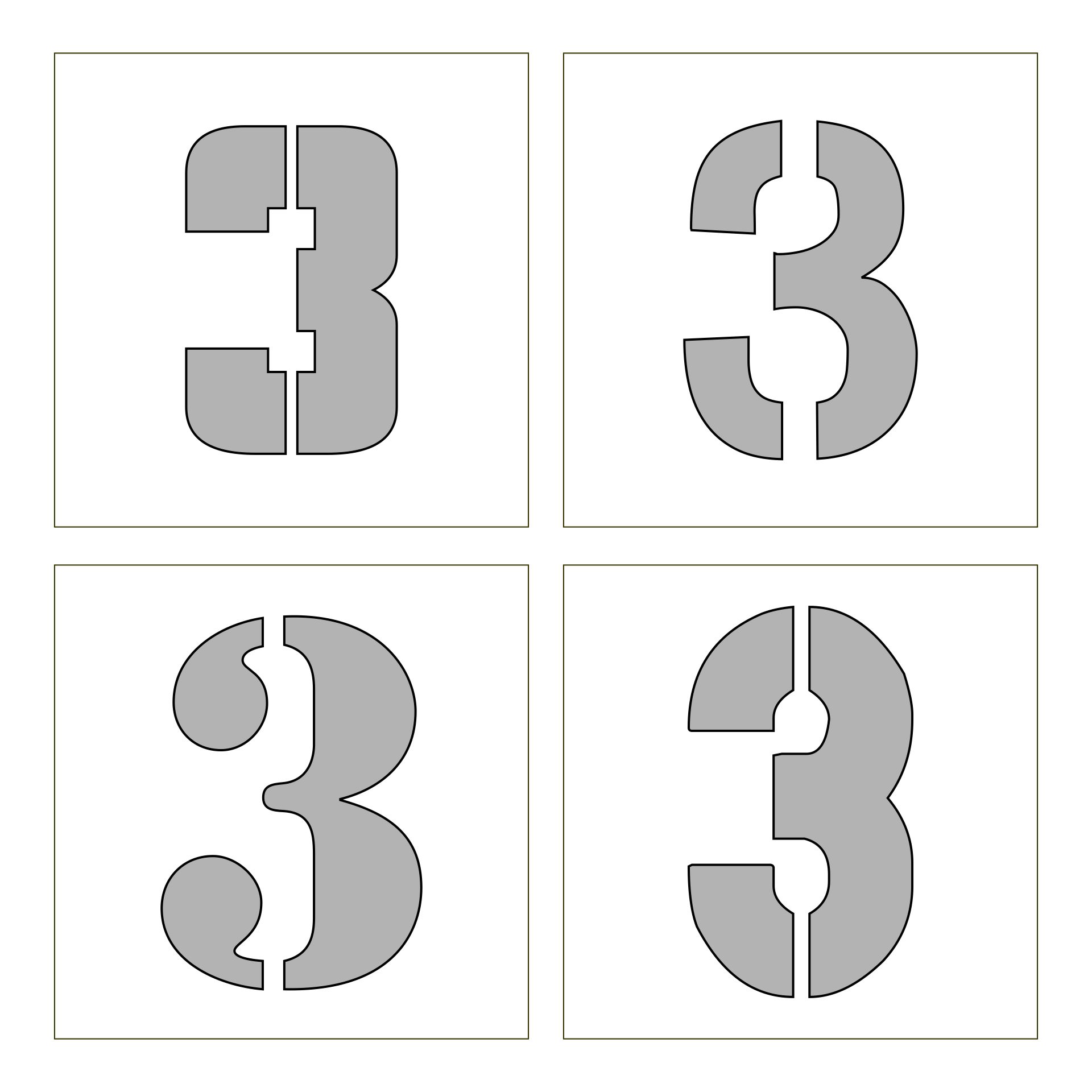 Large Number Templates Printable