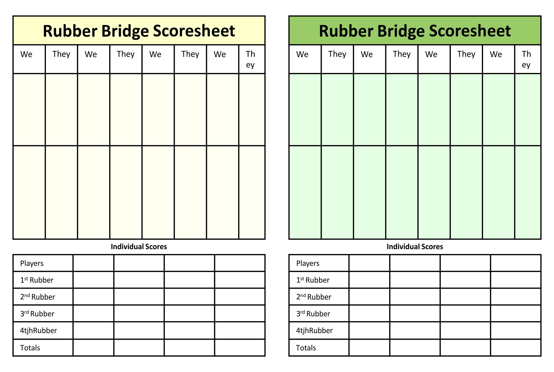 4 Best Images of Chicago Bridge Score Sheets Printable Template
