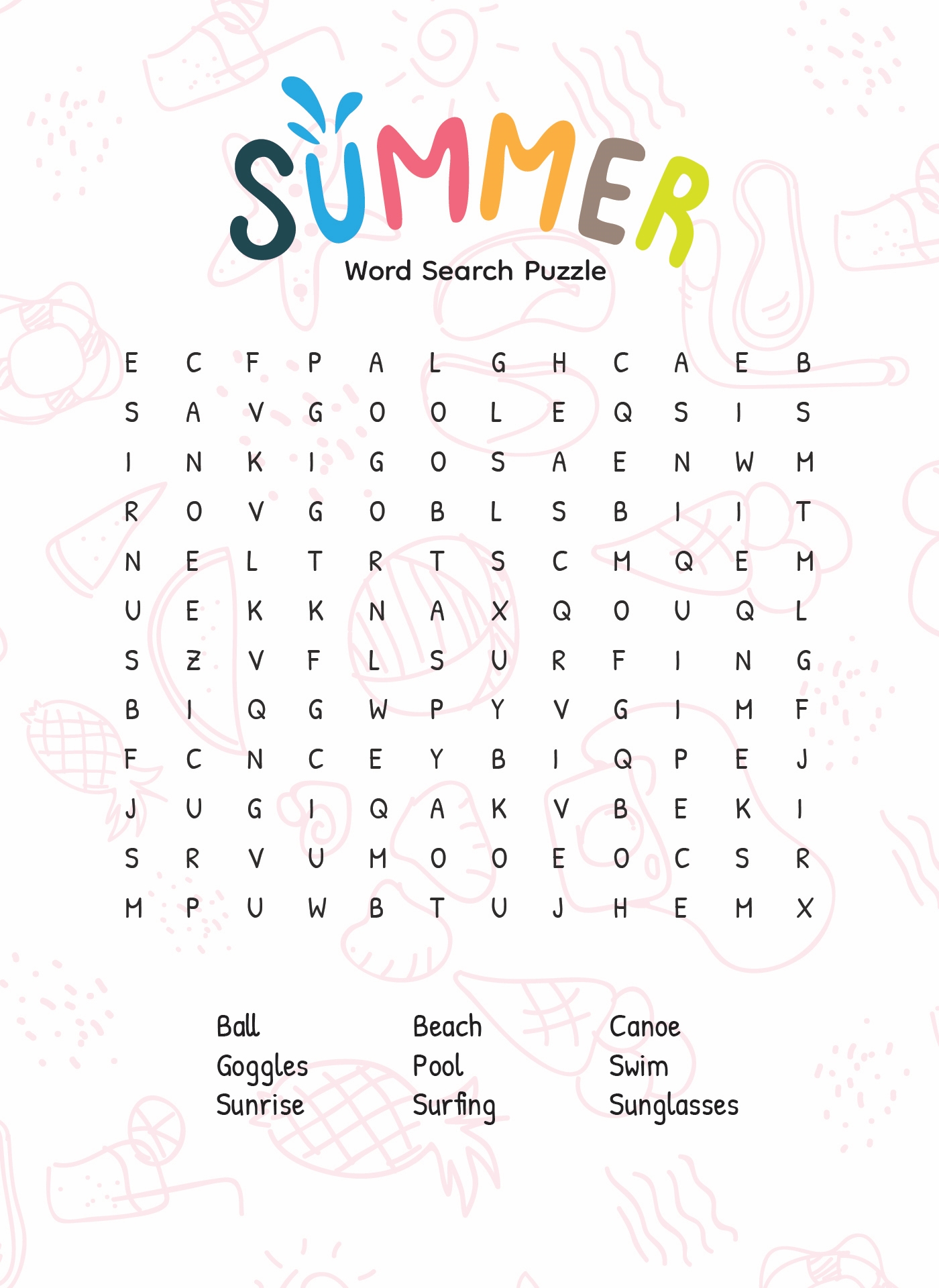 5 Best Images of Printable Summer Word Searches For 2nd Graders Kids