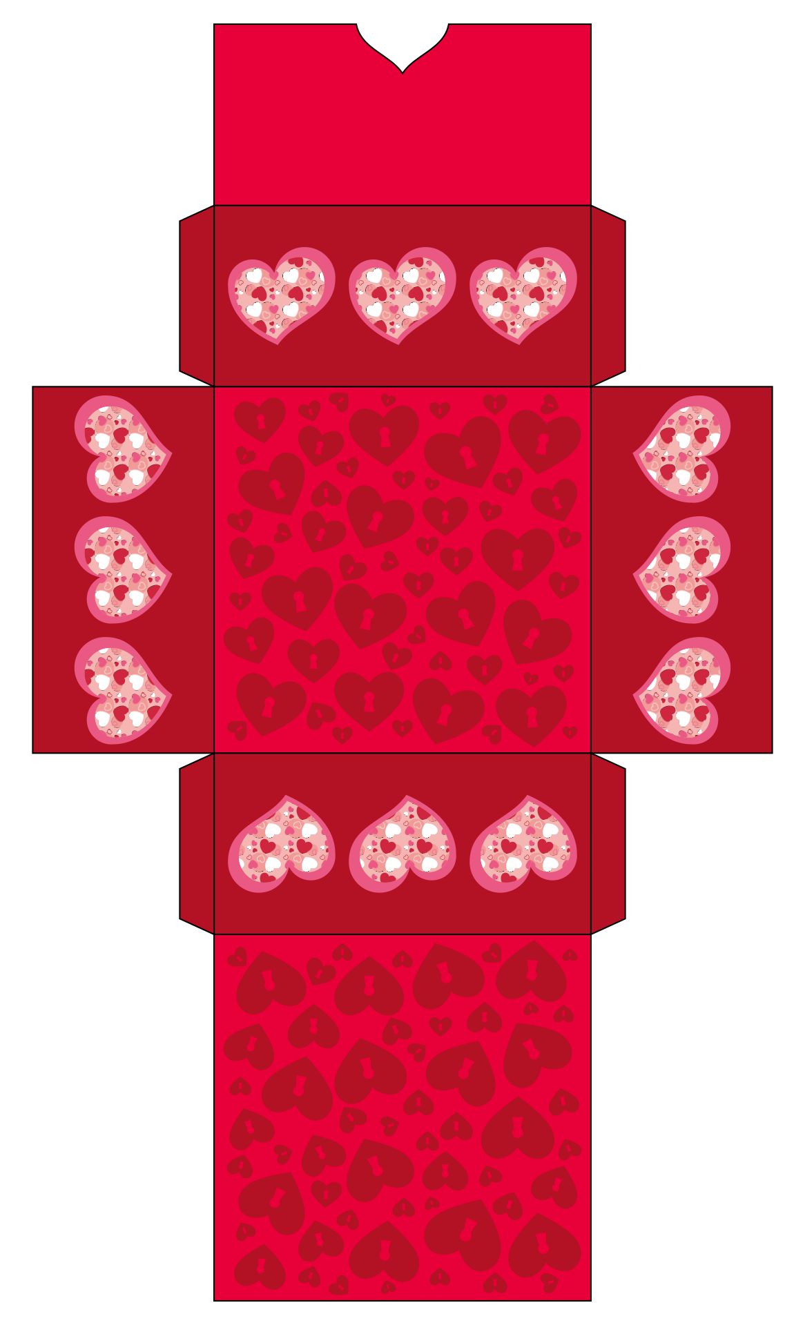 7 Best Images Of Valentine Printable Heart Box Template Heart Box