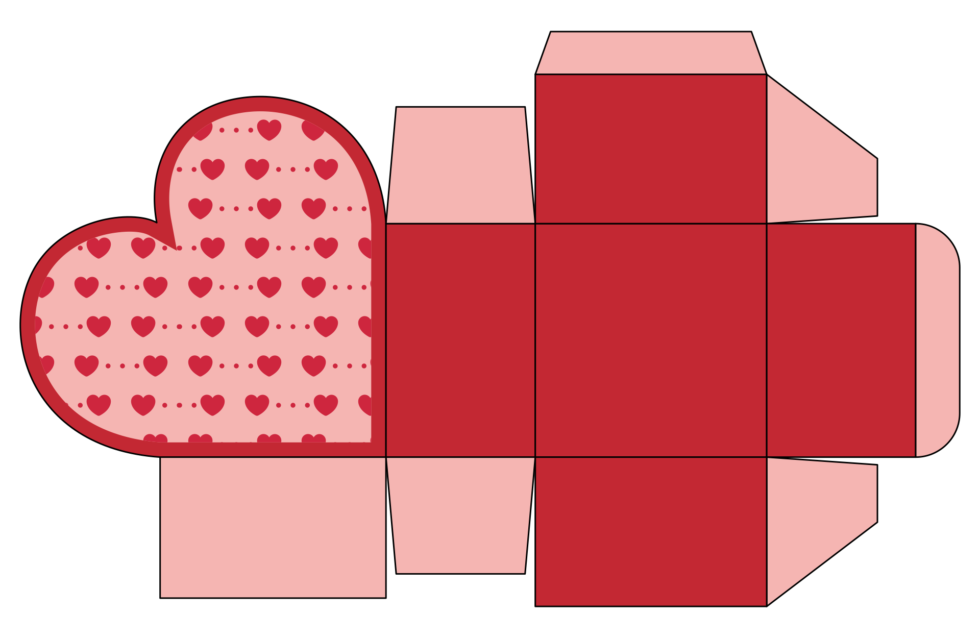 Valentine&rsquo;s Heart Box Template