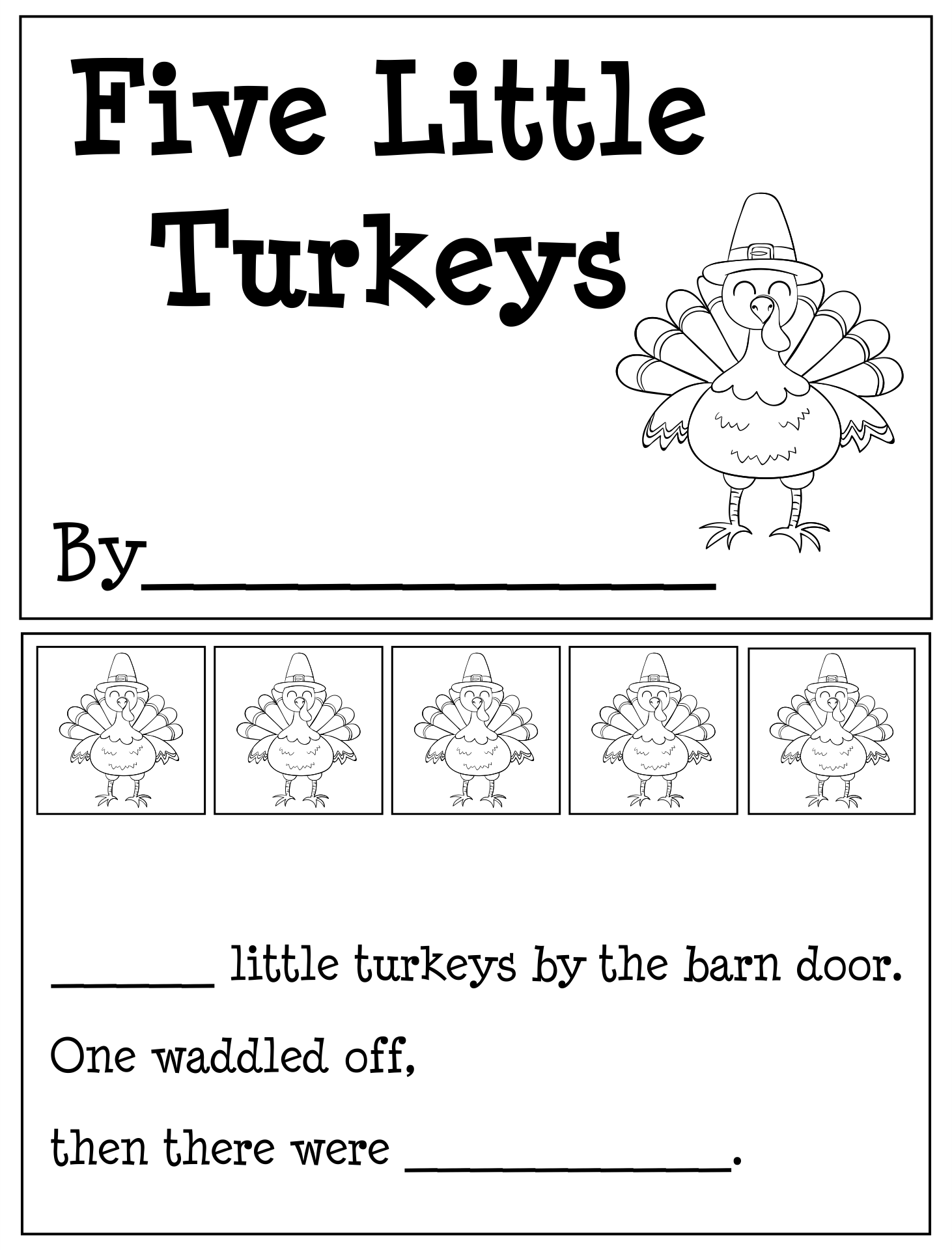 4 Best Images of Printable Thanksgiving Books For Kindergarten 5