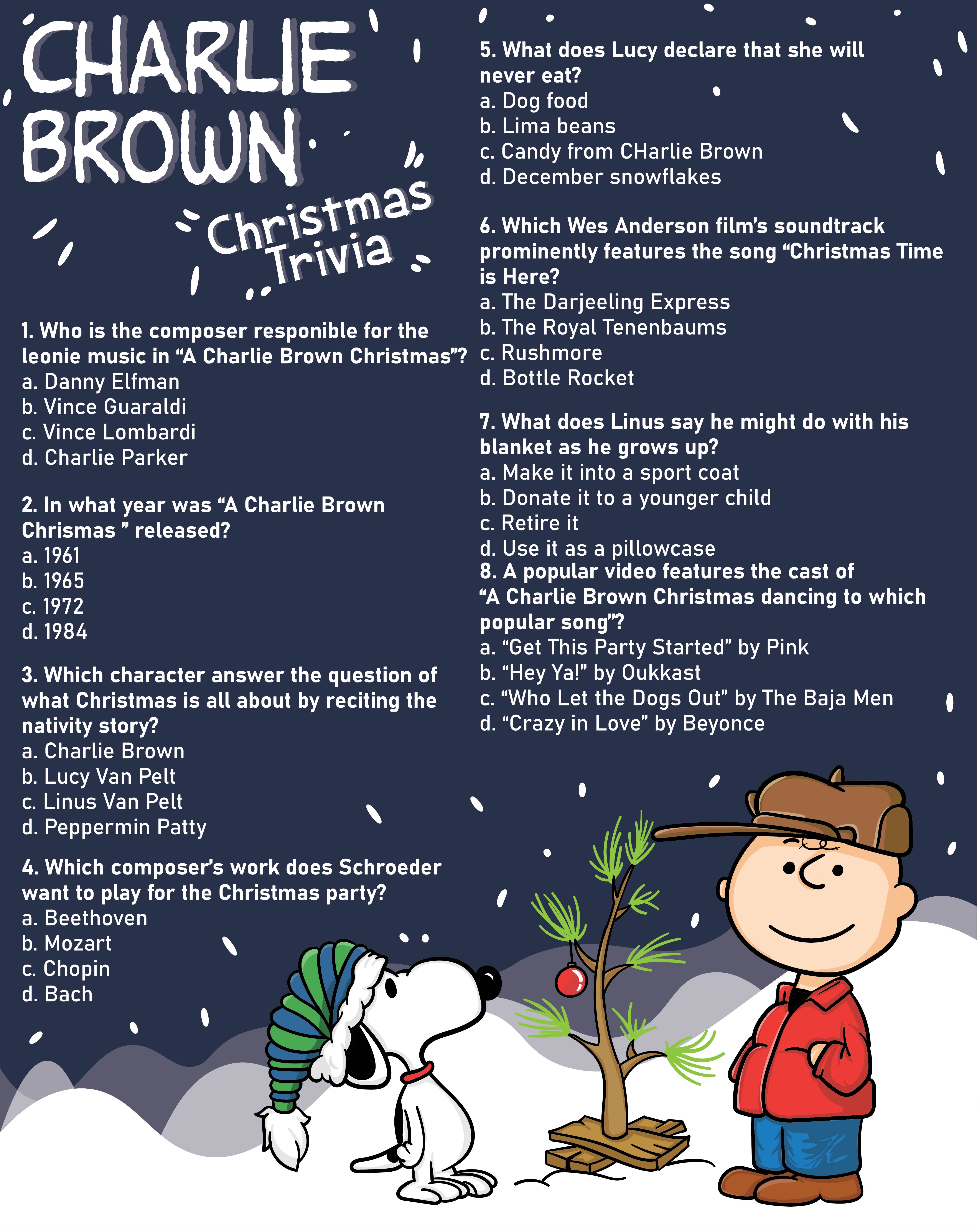 7 Best Images Of Charlie Brown Christmas Trivia Printable Charlie 7 Best Images Of Charlie Brown Christmas Trivia Printable Charlie