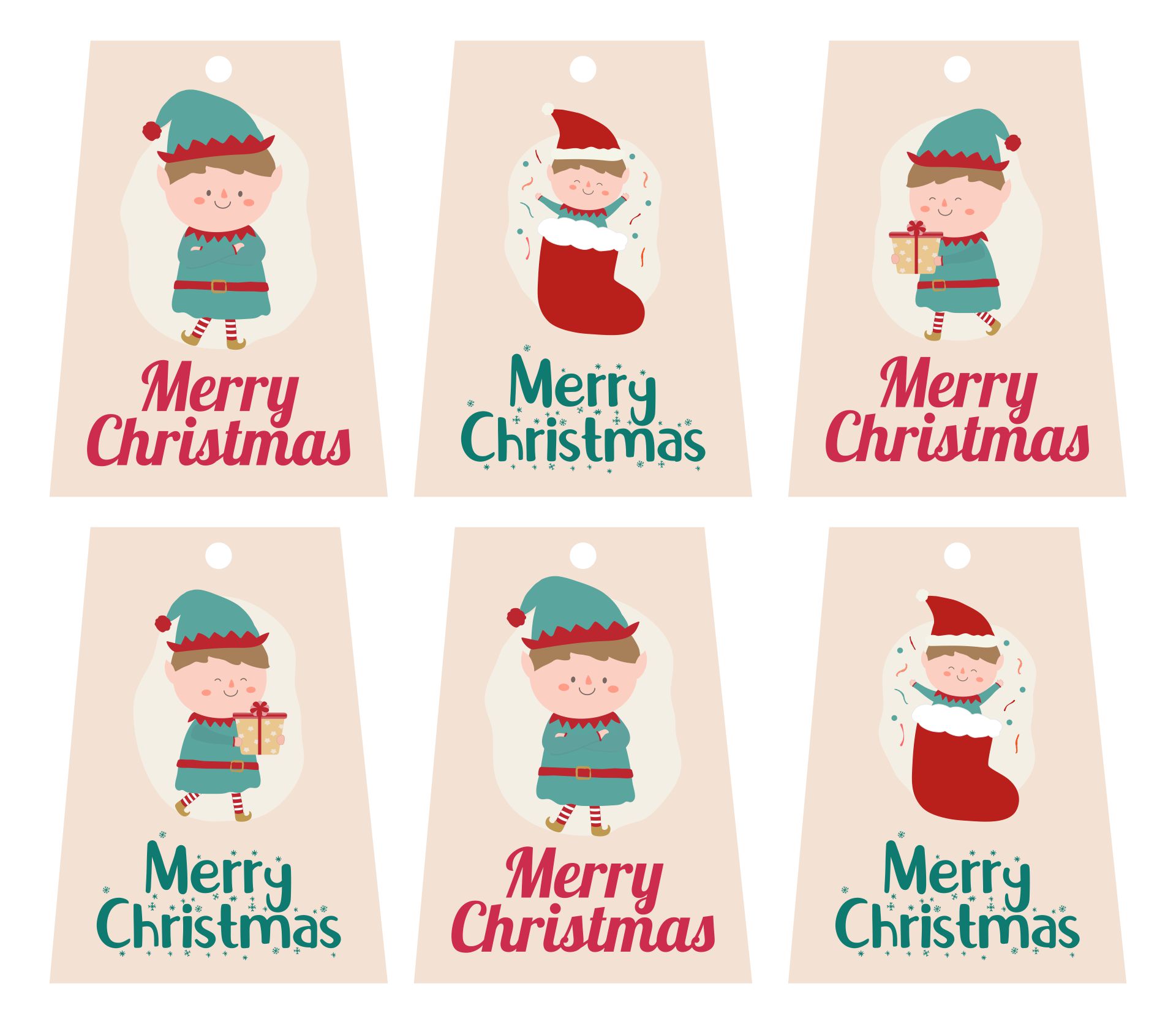 7 Best Images of Printable Christmas Gift Tags To Color