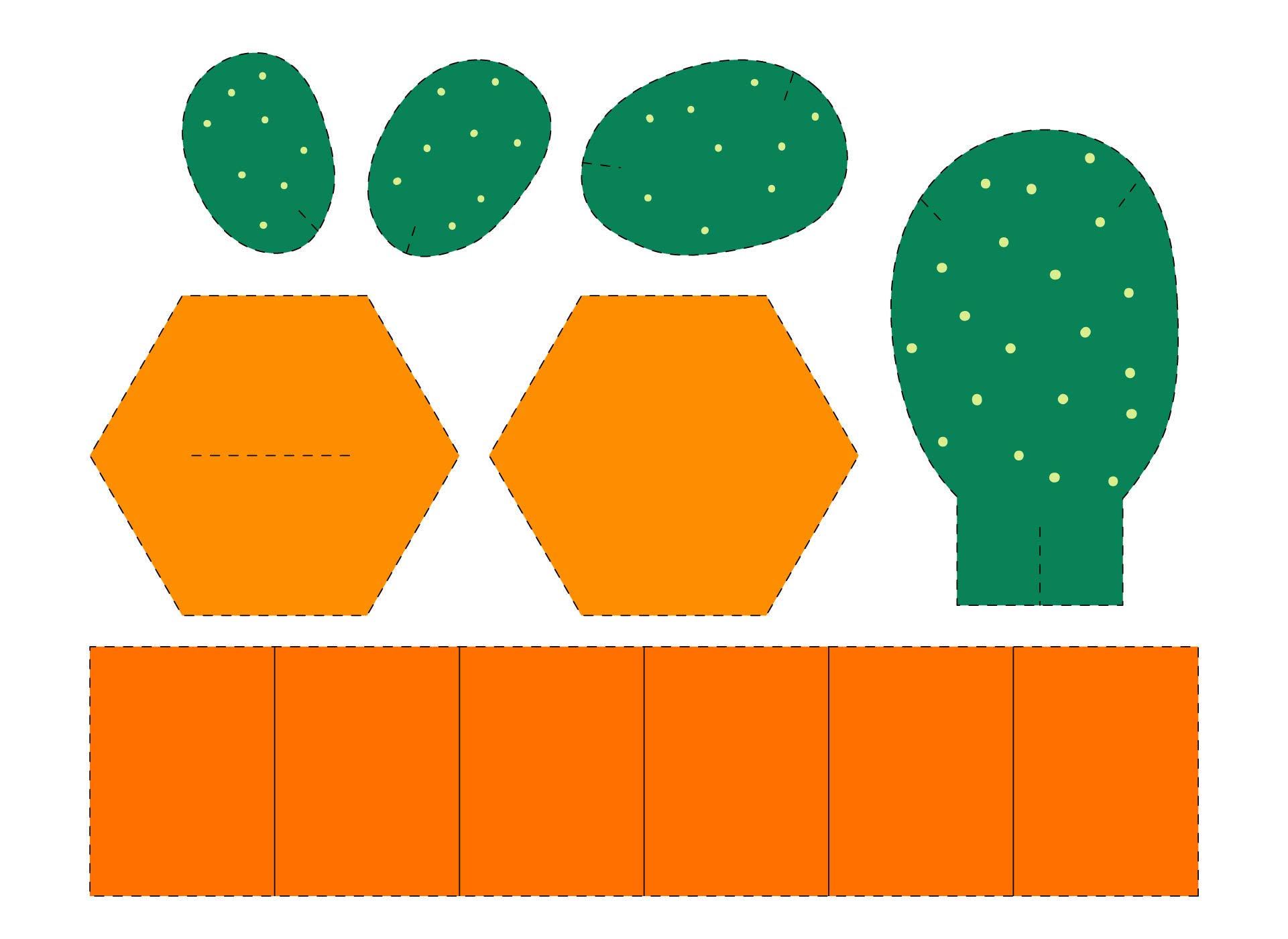 Cactus Template Printable Free