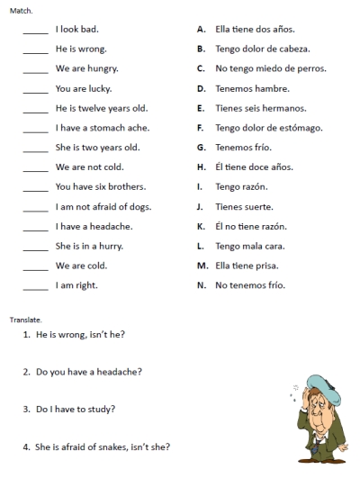 Spanish Worksheets Printable