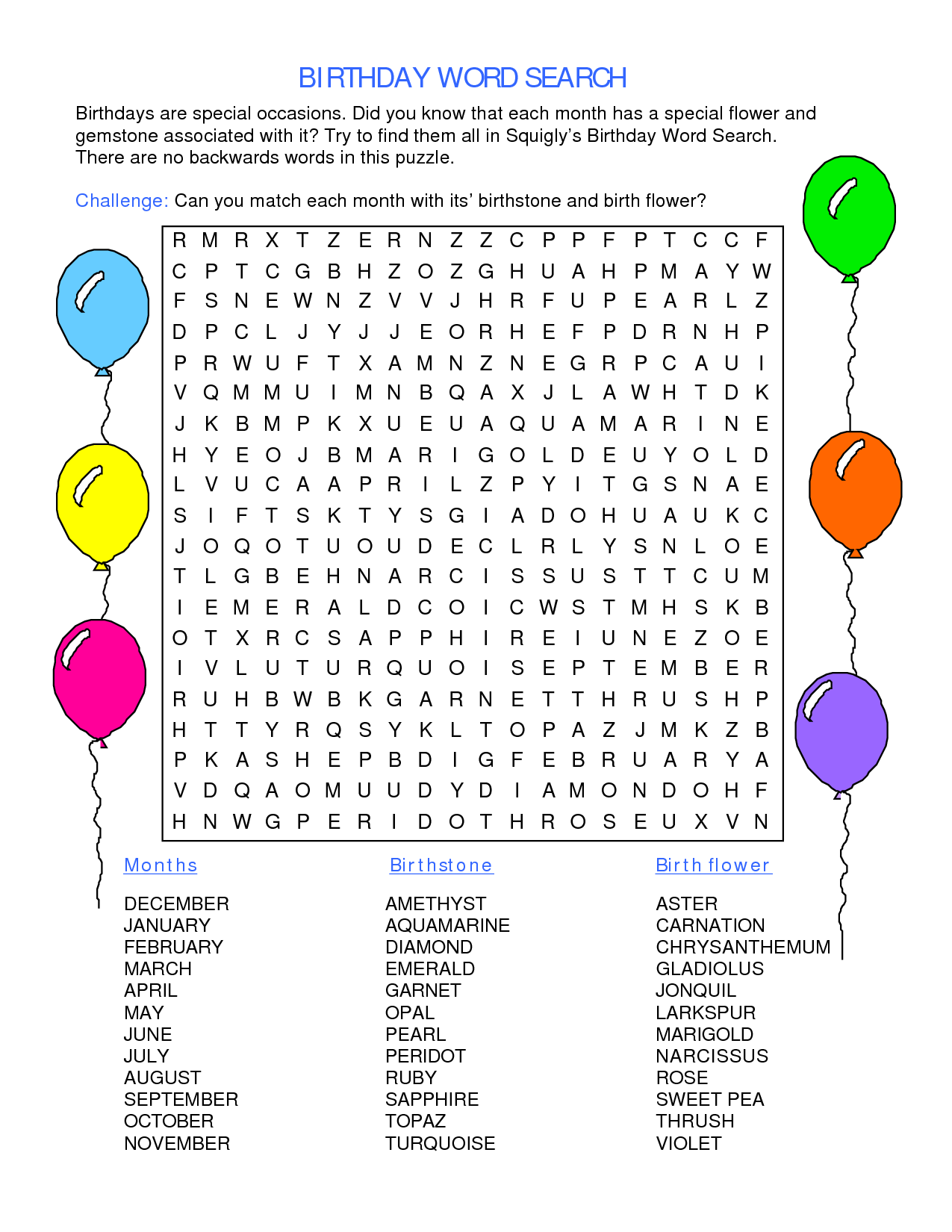 4 Best Images Of Happy Birthday Printable Word Puzzles Birthday Word 