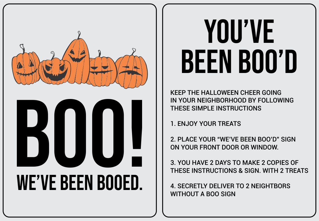 6 Best Images of Halloween Booing Printables You've Been Booed Sign