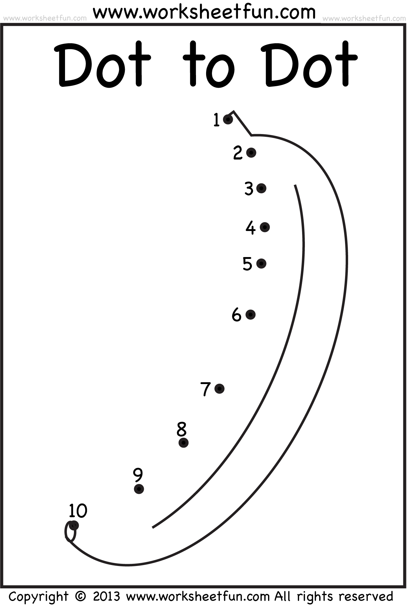 Dot To Dot Numbers Worksheet