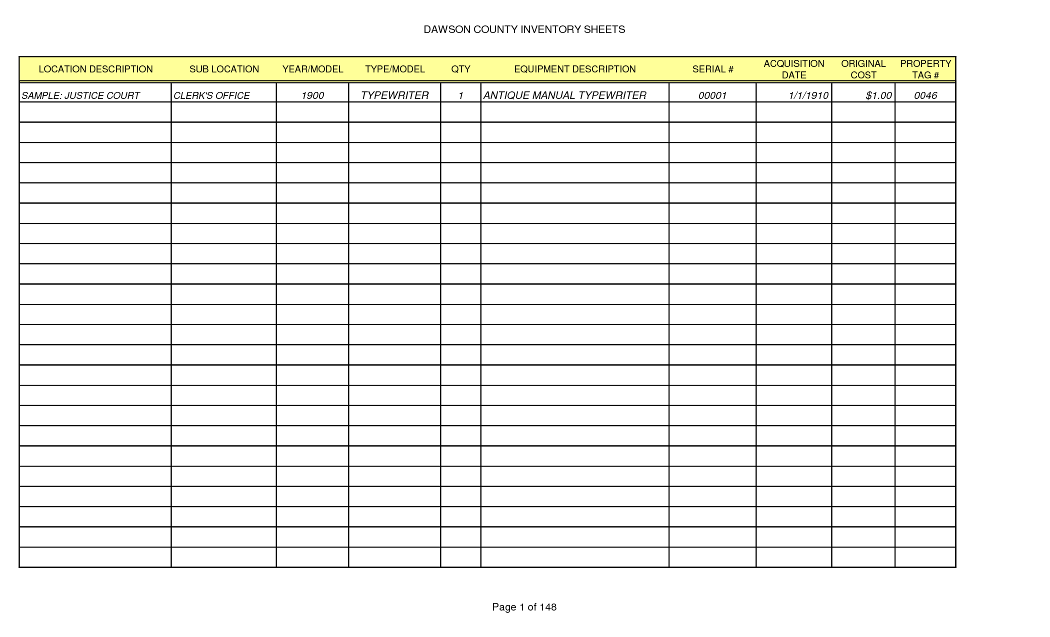 8 Best Images of Free Inventory Tracking Sheets Printable Inventory