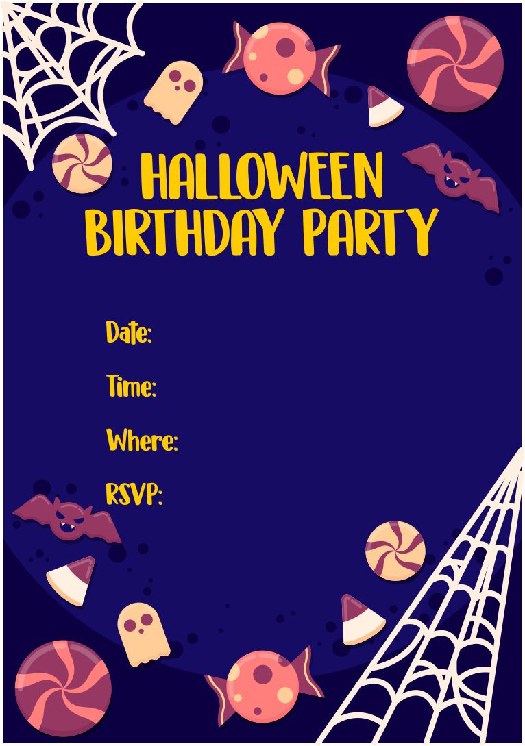 Free Halloween Birthday Printable Invitations