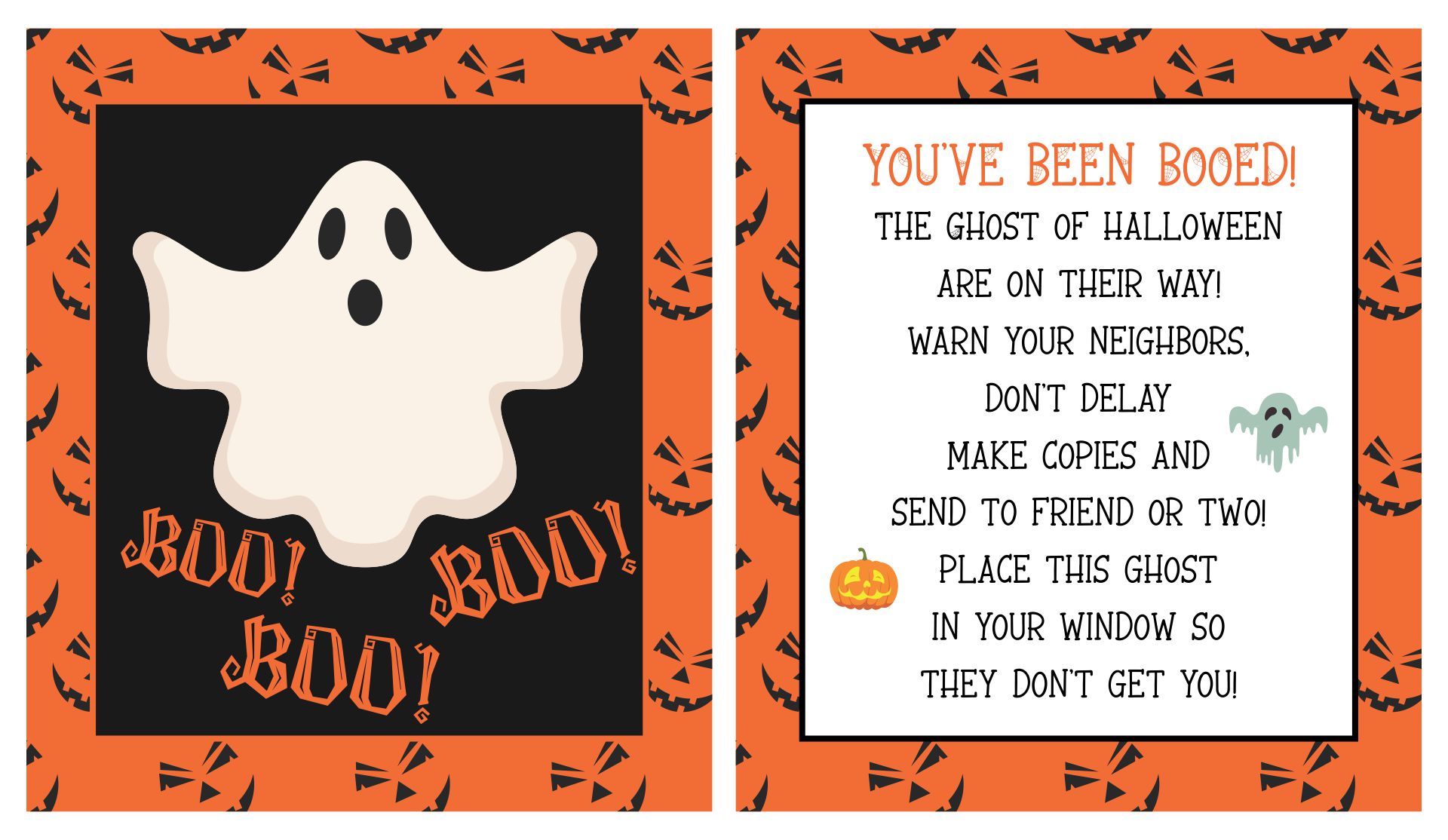 6 Best Images of Halloween Booing Printables You've Been Booed Sign