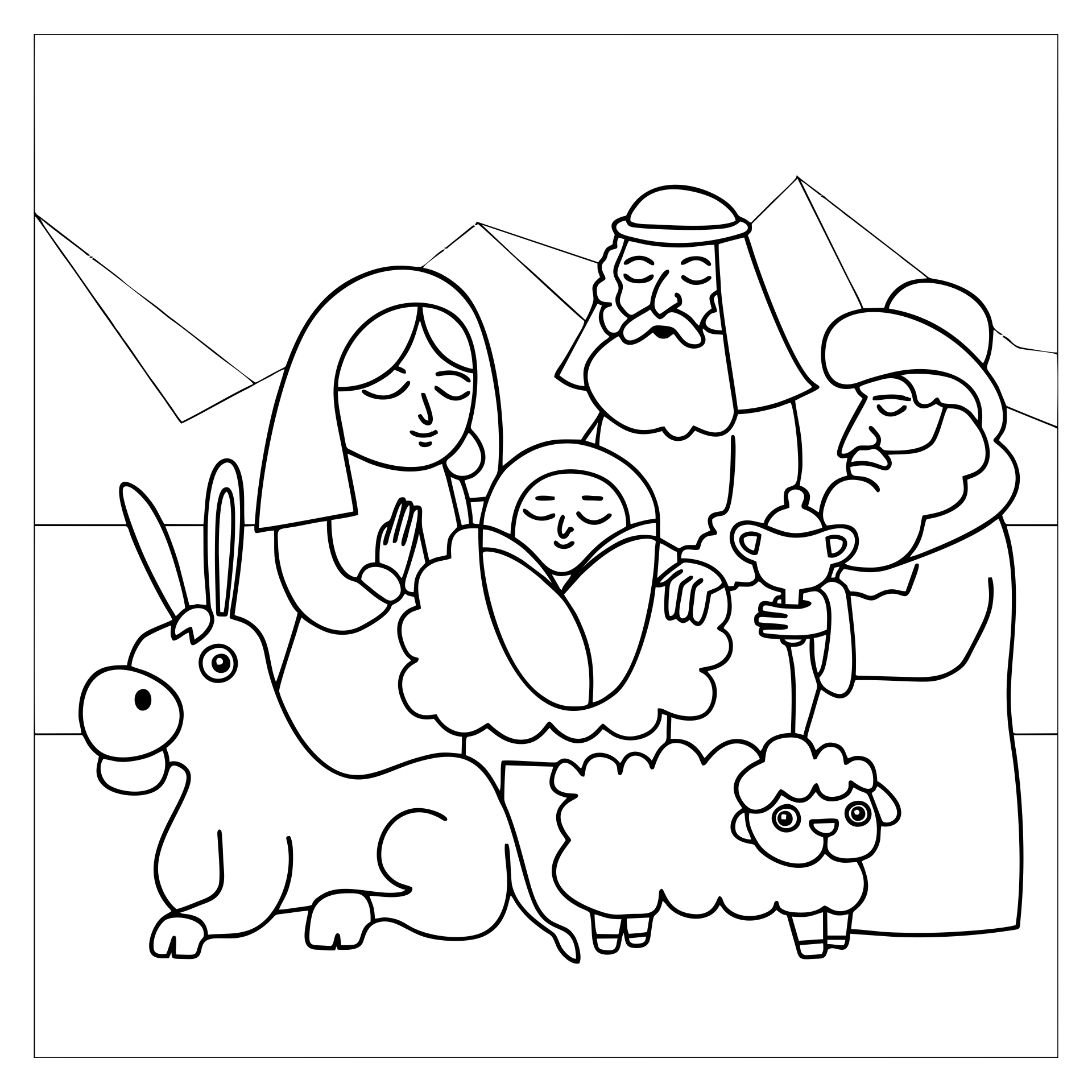 nativity christmas coloring pages for kids - photo #33