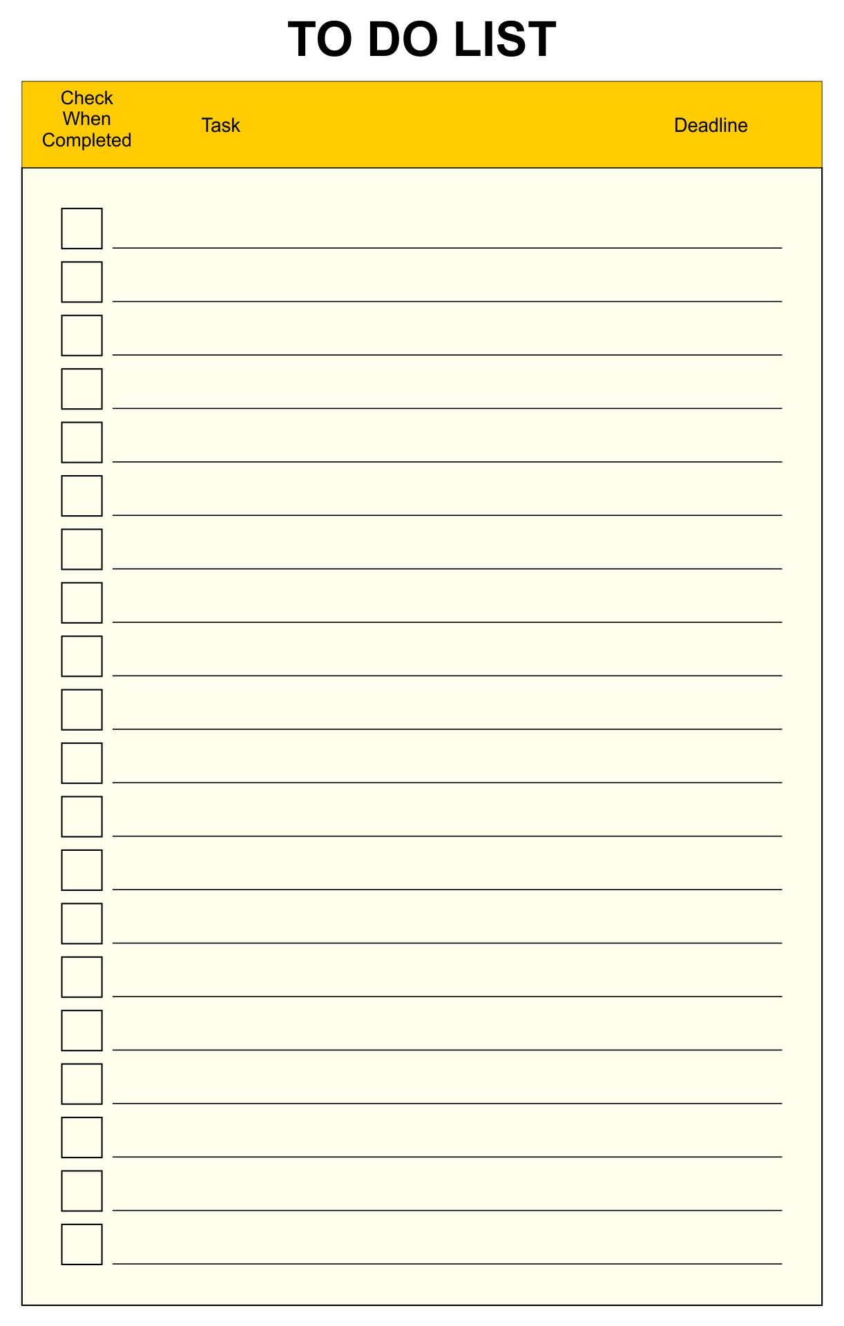 Free Printable Blank Checklist Template Printable Templates