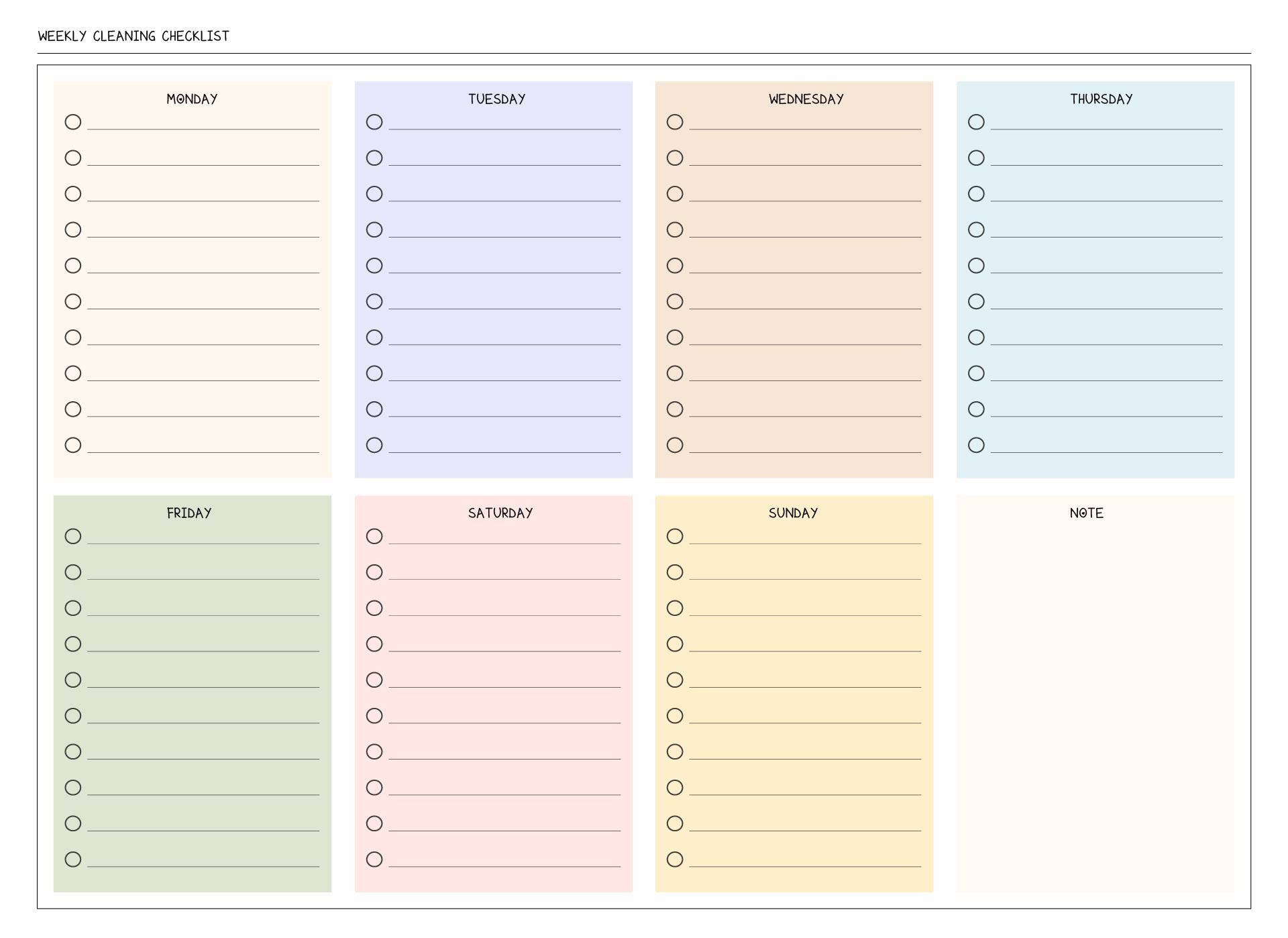 Blank Checklist Template Blank Checklist Template