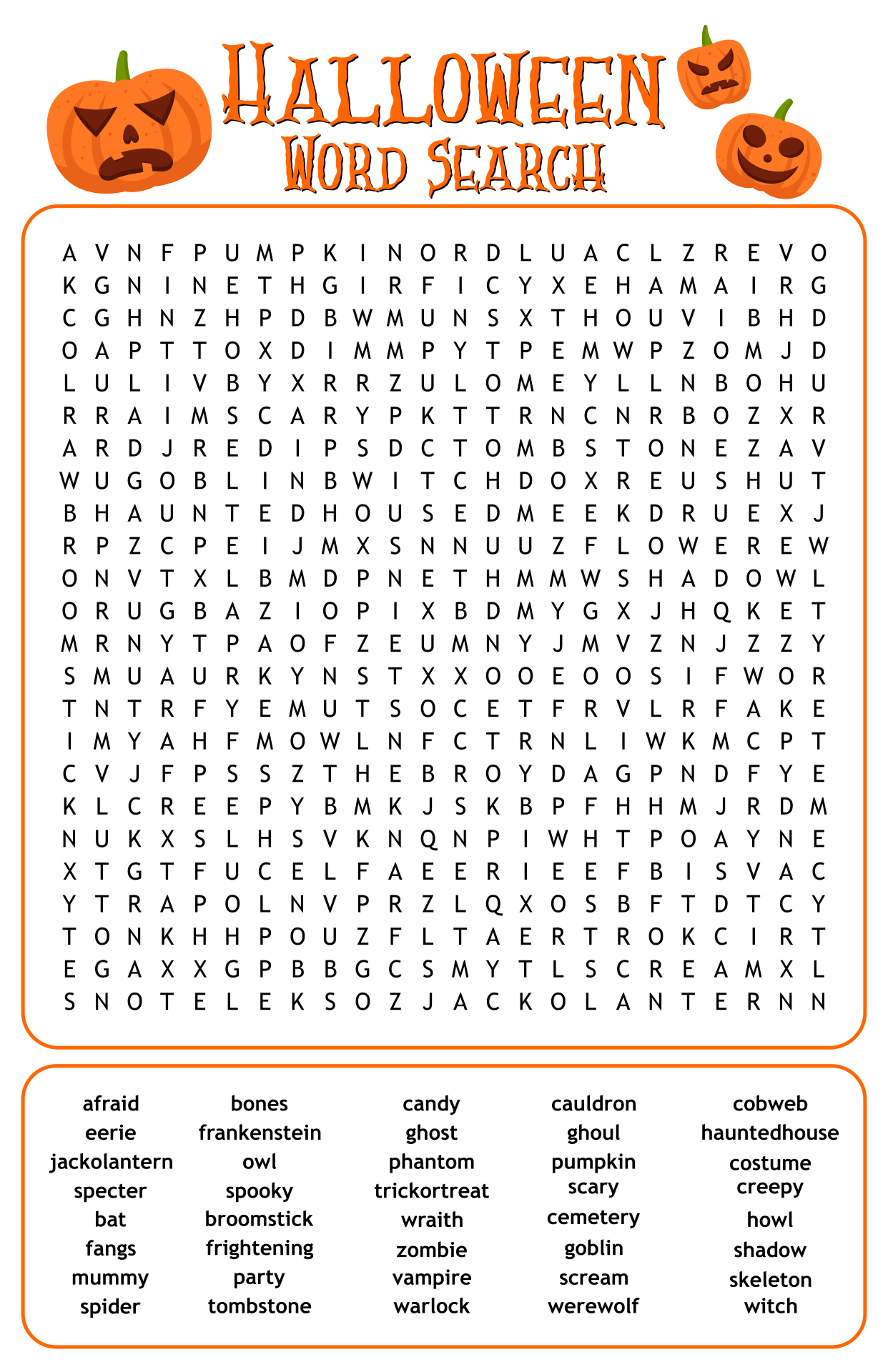 5 Best Images of Free Printable Halloween Word Search For Kids