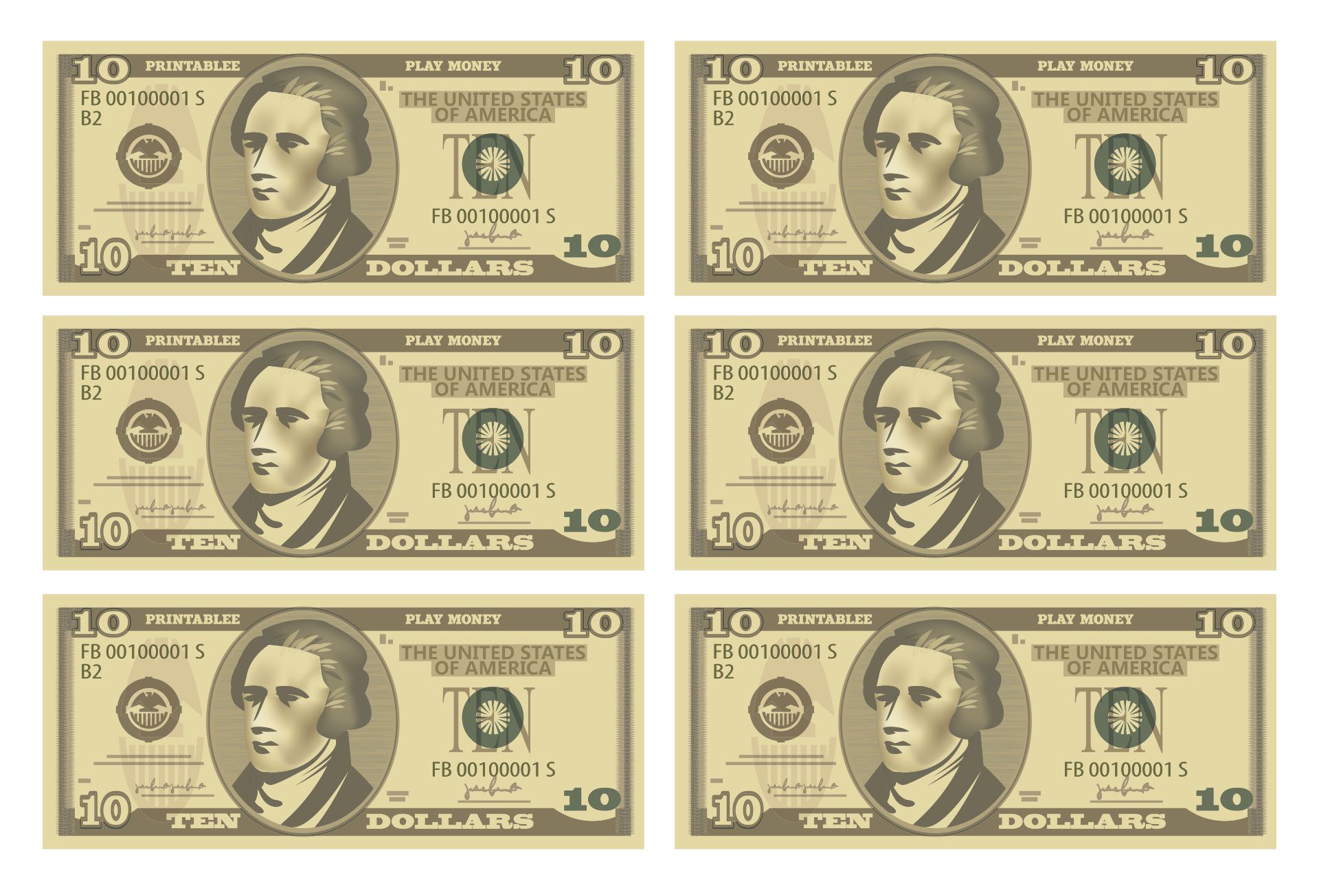 10 Dollar Bill Printable Printable World Holiday