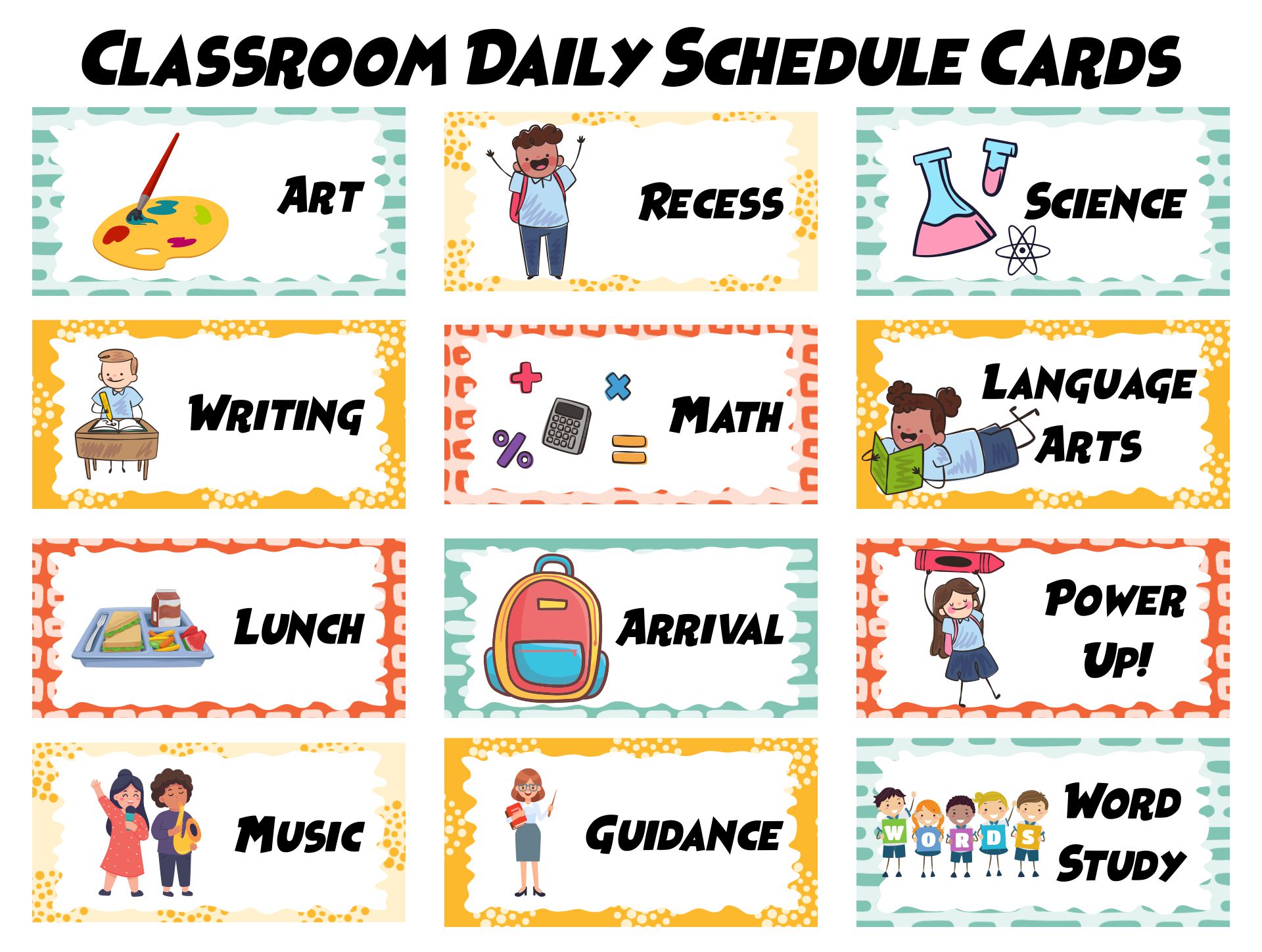 Free Printable Classroom Schedule Clipart