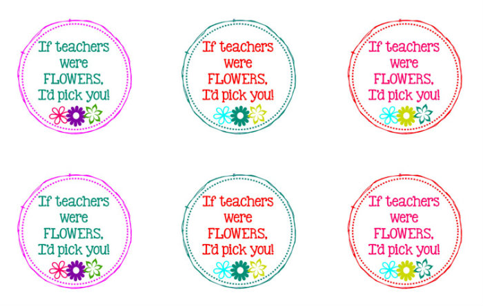 6 Best Images of Free Printable Tags Teacher Appreciation Flowers