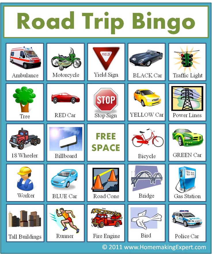 6 Best Images of Road Trip Bingo Printable - Road Trip ...