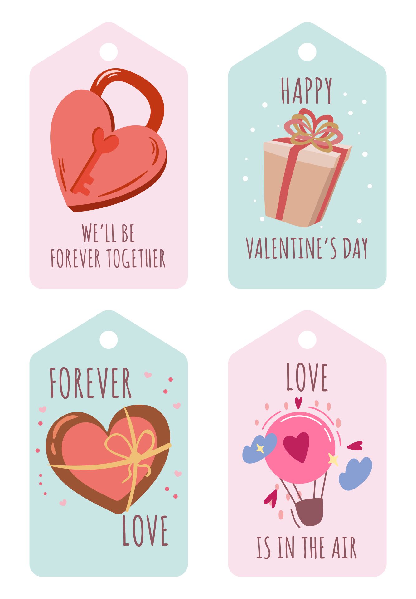 Happy Valentines Day Printable Tags