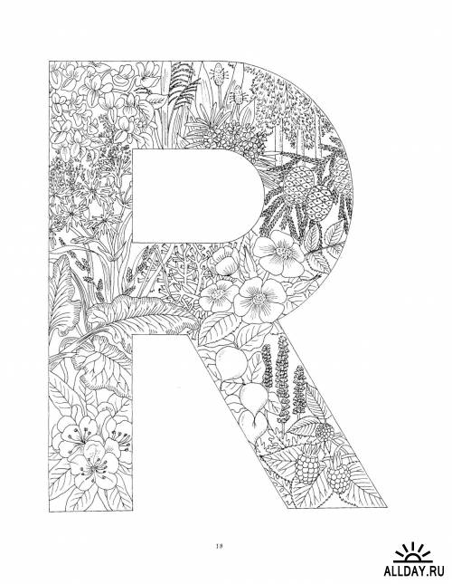 adult-coloring-pages-floral-letters-coloring-pages