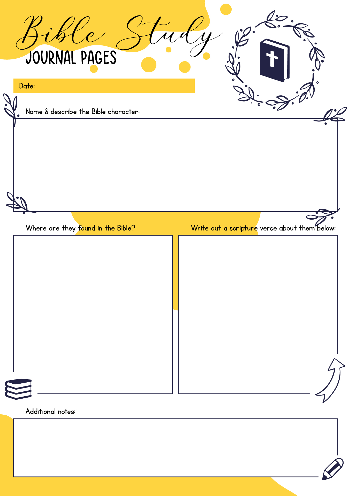 Printable Bible Study Journal Template Printable Templates