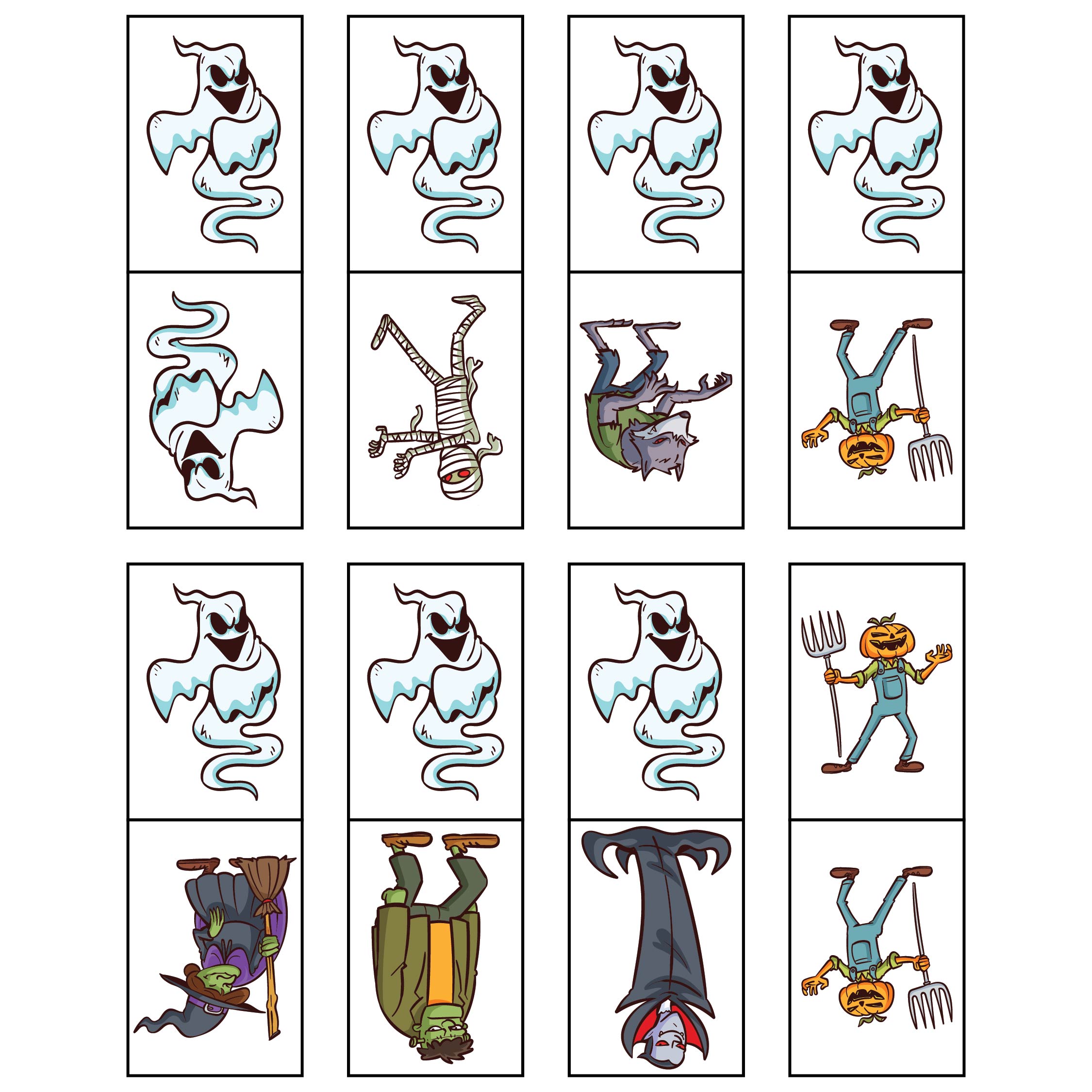 5 Best Images Of Black And White Halloween Memory Game Printable 