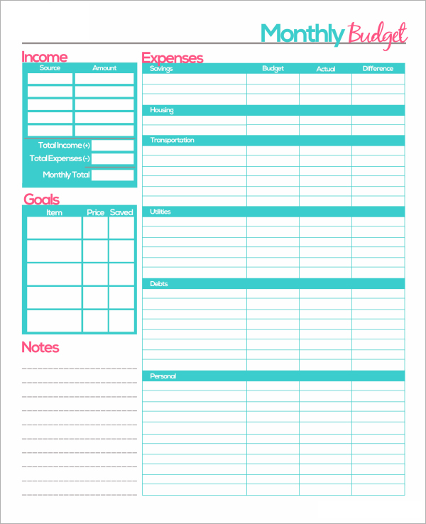 Budgeting Calendar Template from www.printablee.com