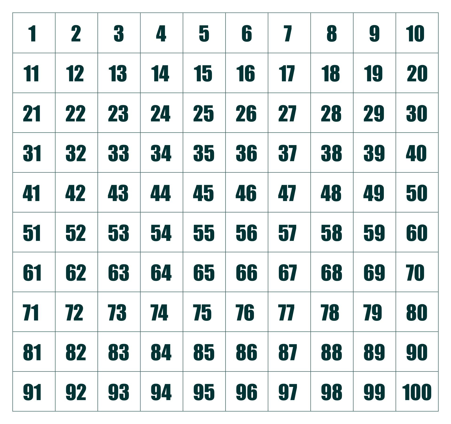 100-square-grid-printable