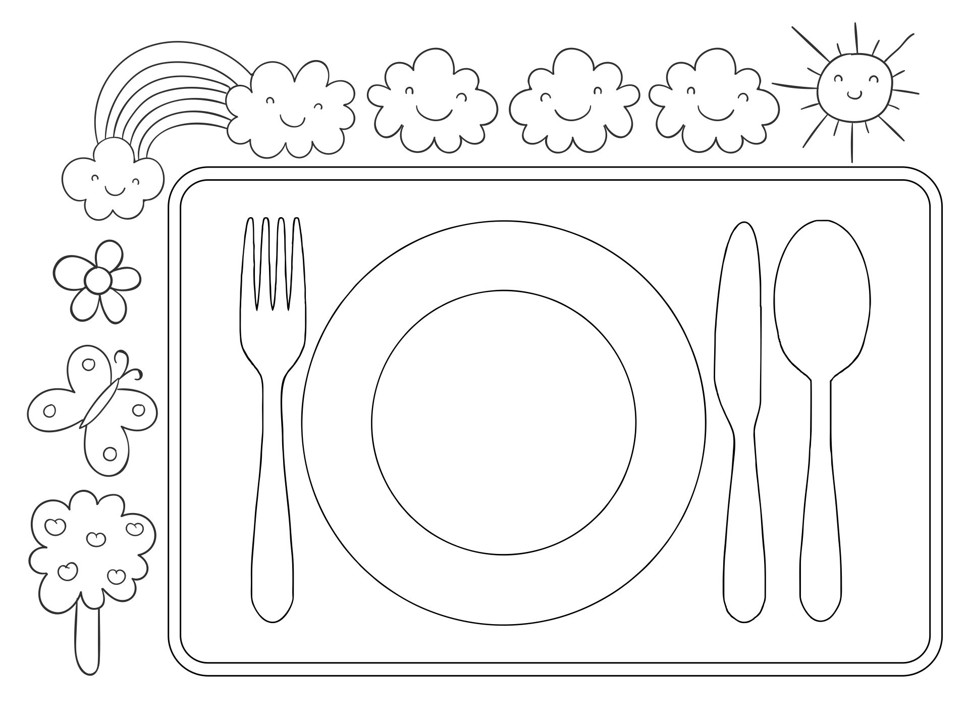 7 Best Images of Printable Placemats To Color Kids Placemat Template