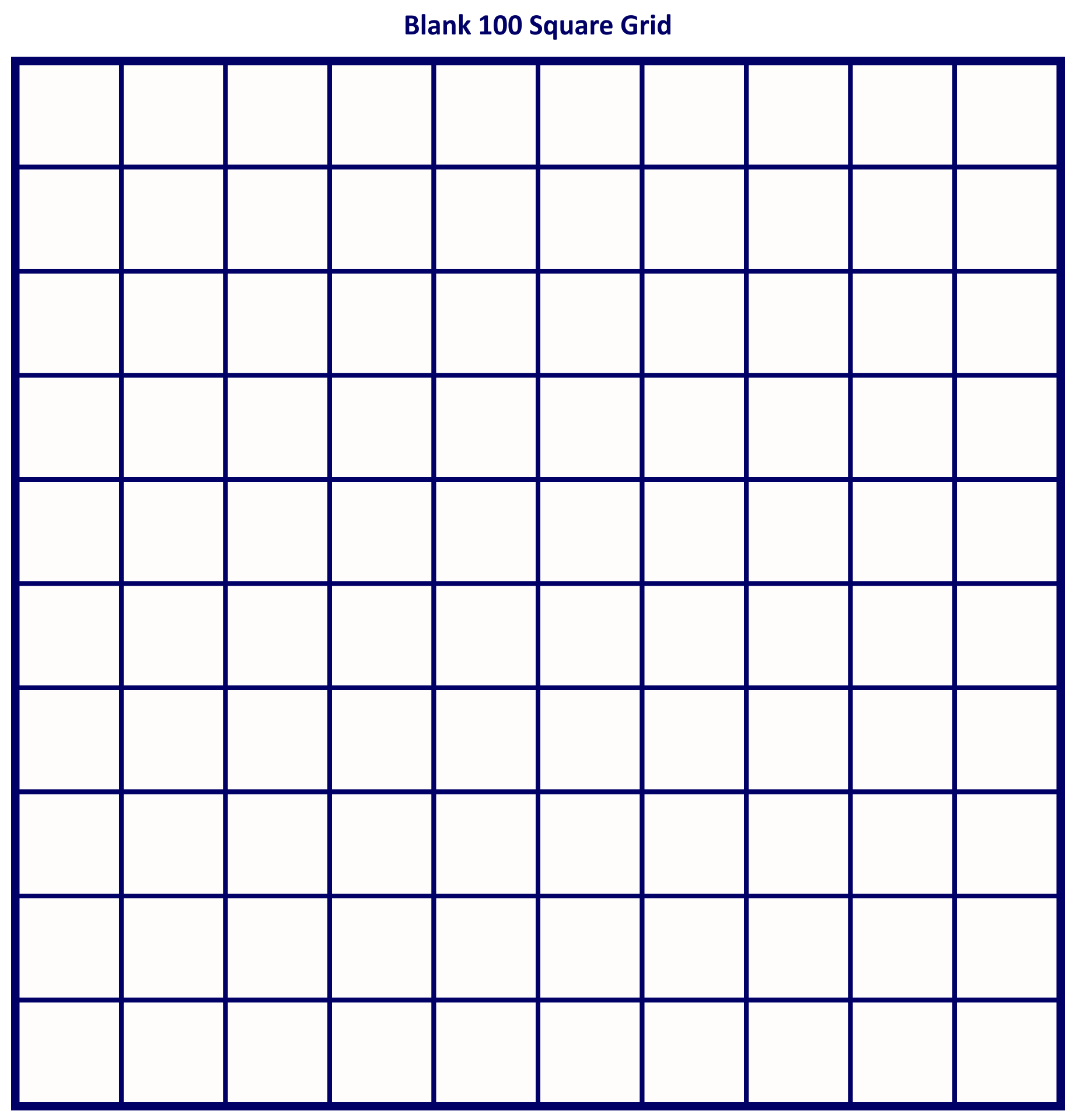 Free Printable 100 Square Grid