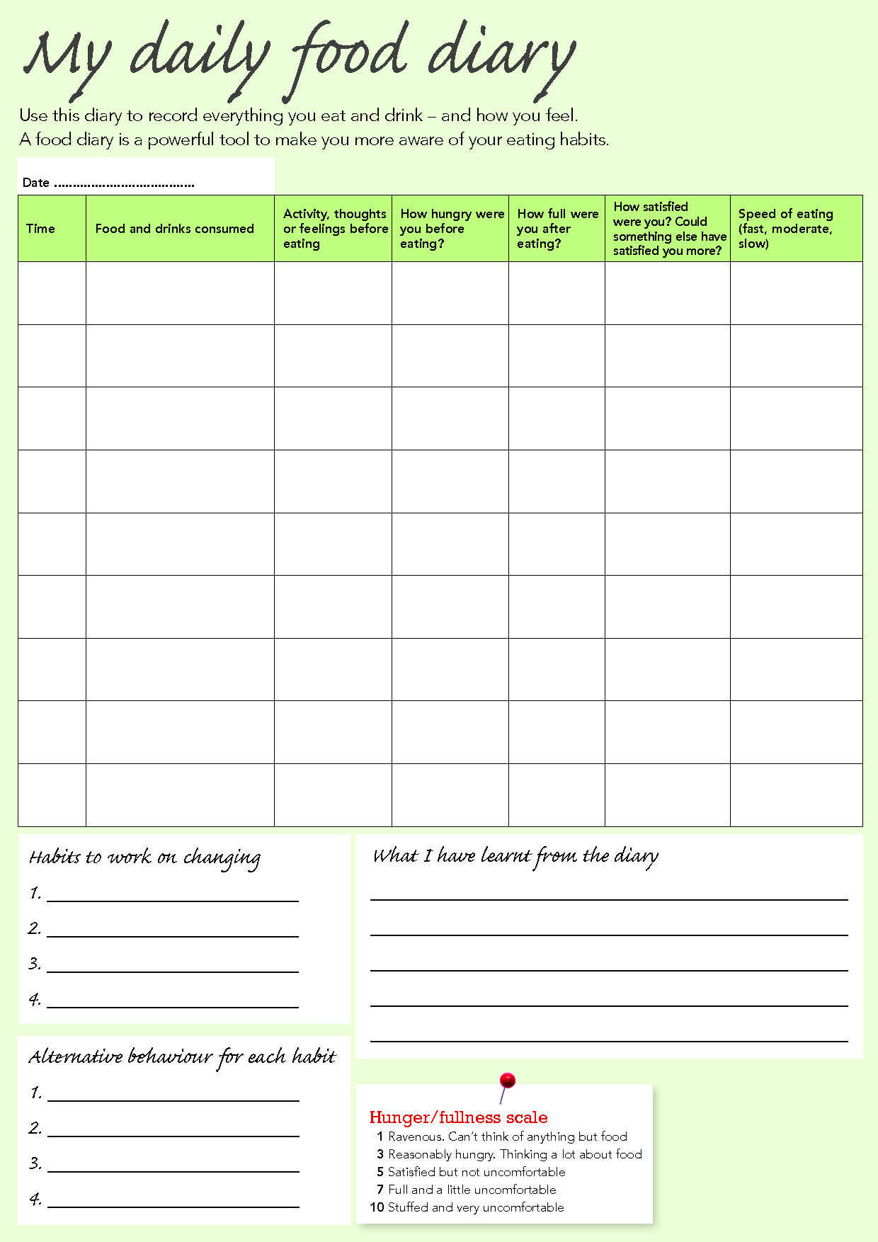 Free Printable Daily Diary Pages 2022