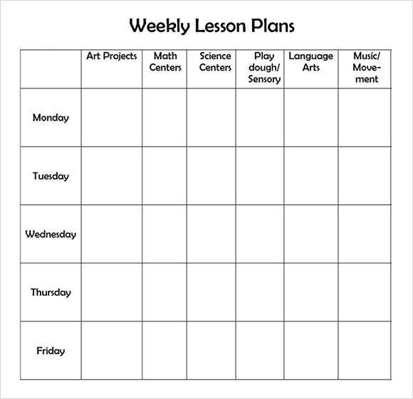 6 Best Images Of Printable Homeschool Lesson Plan Template Free 