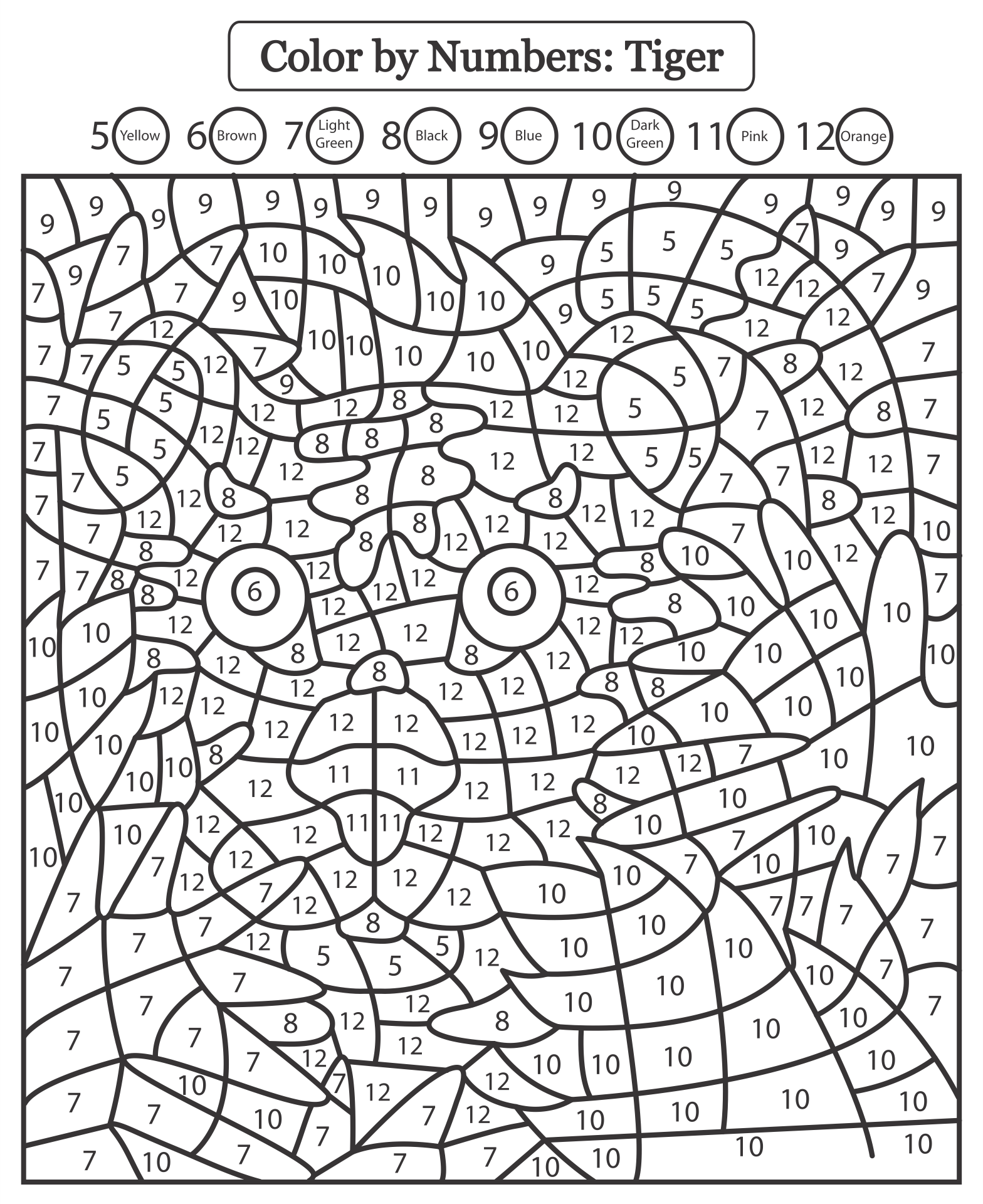 Free Printable Color By Number Worksheets For Adults