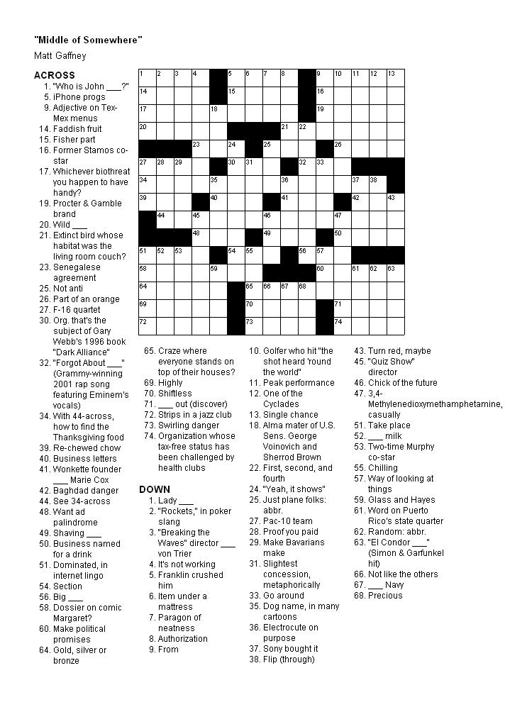 5 Best Images Of Daily Printable Crossword Puzzles Printable 