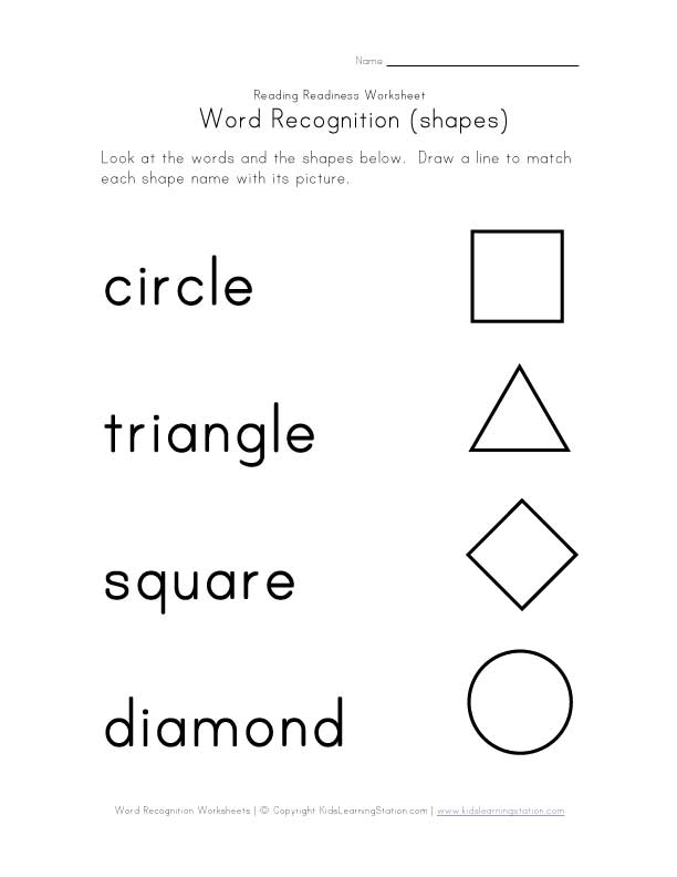 6 Best Images of Printable Preschool Shape Words  Printable Word Shapes Worksheets, Shape