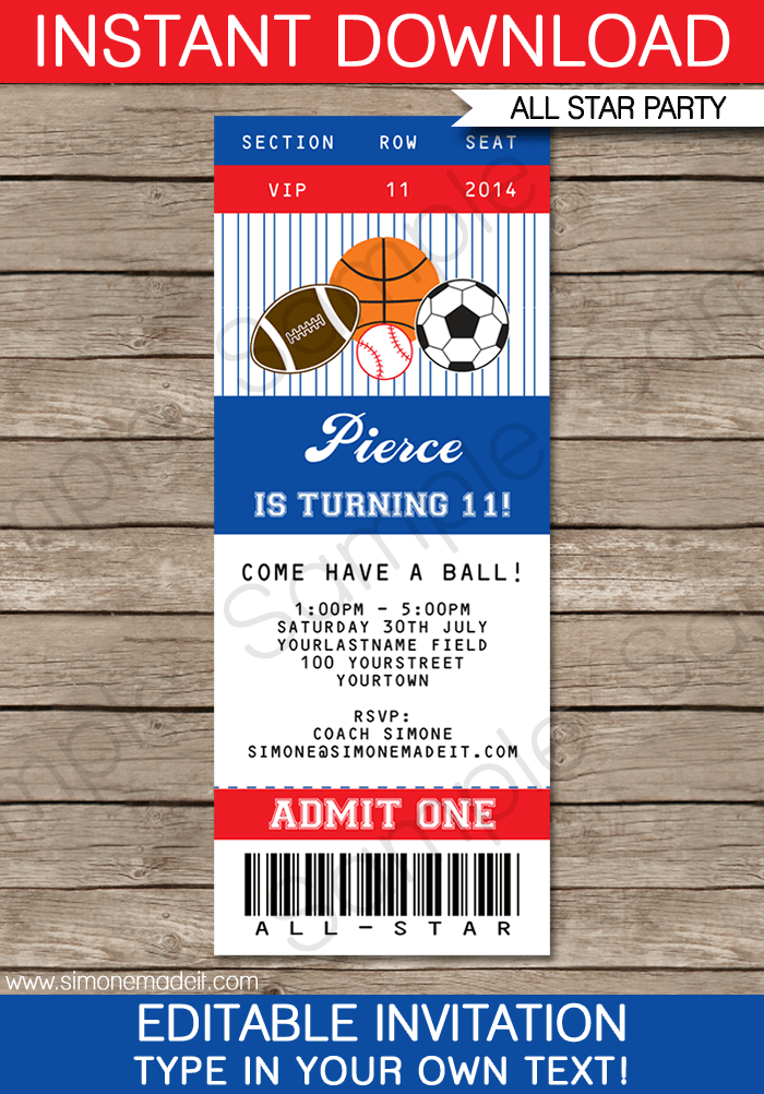 Sports Ticket Template