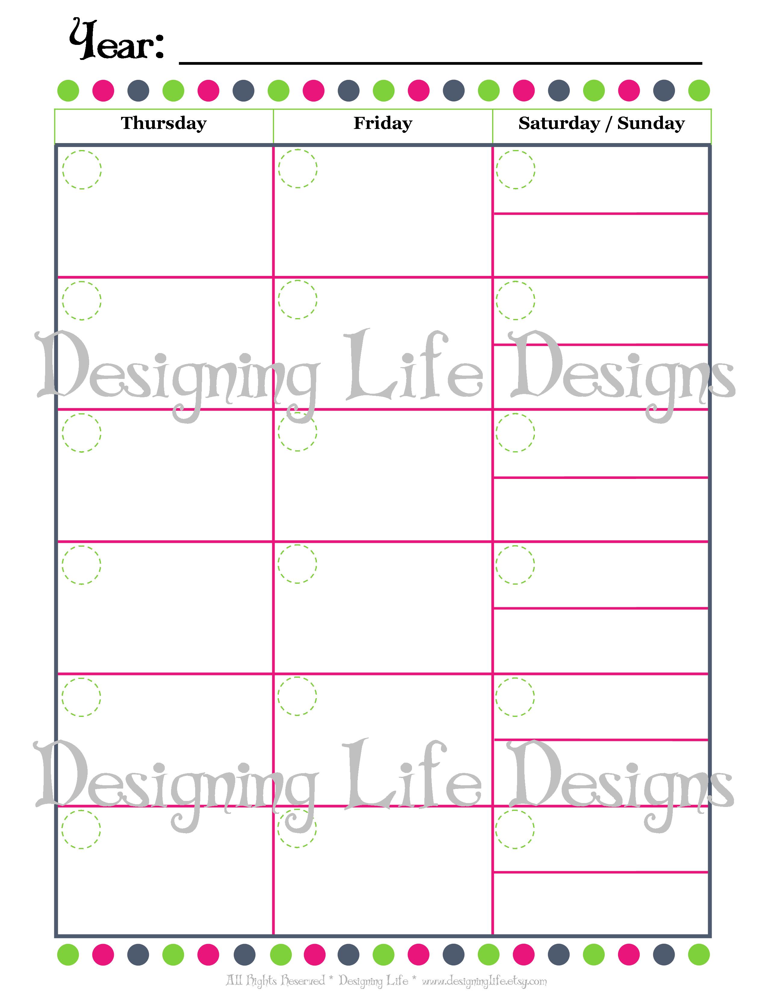 Blank Monthly Calendar Printable Etsy Labb By Ag