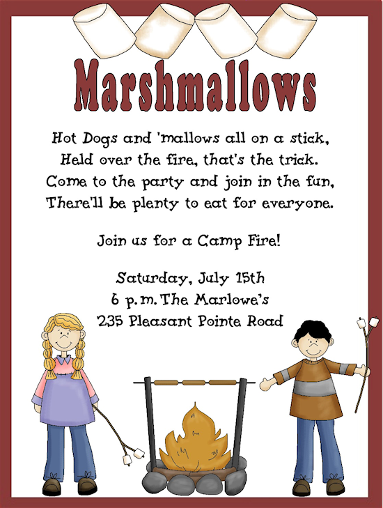 8 Best Images of Campfire Invite Printable S'mores Birthday Party