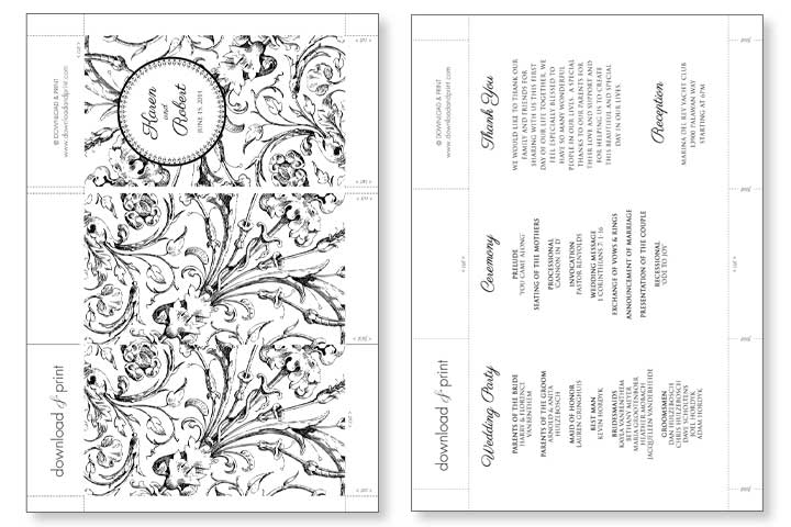 Free Wedding Program Printable Template