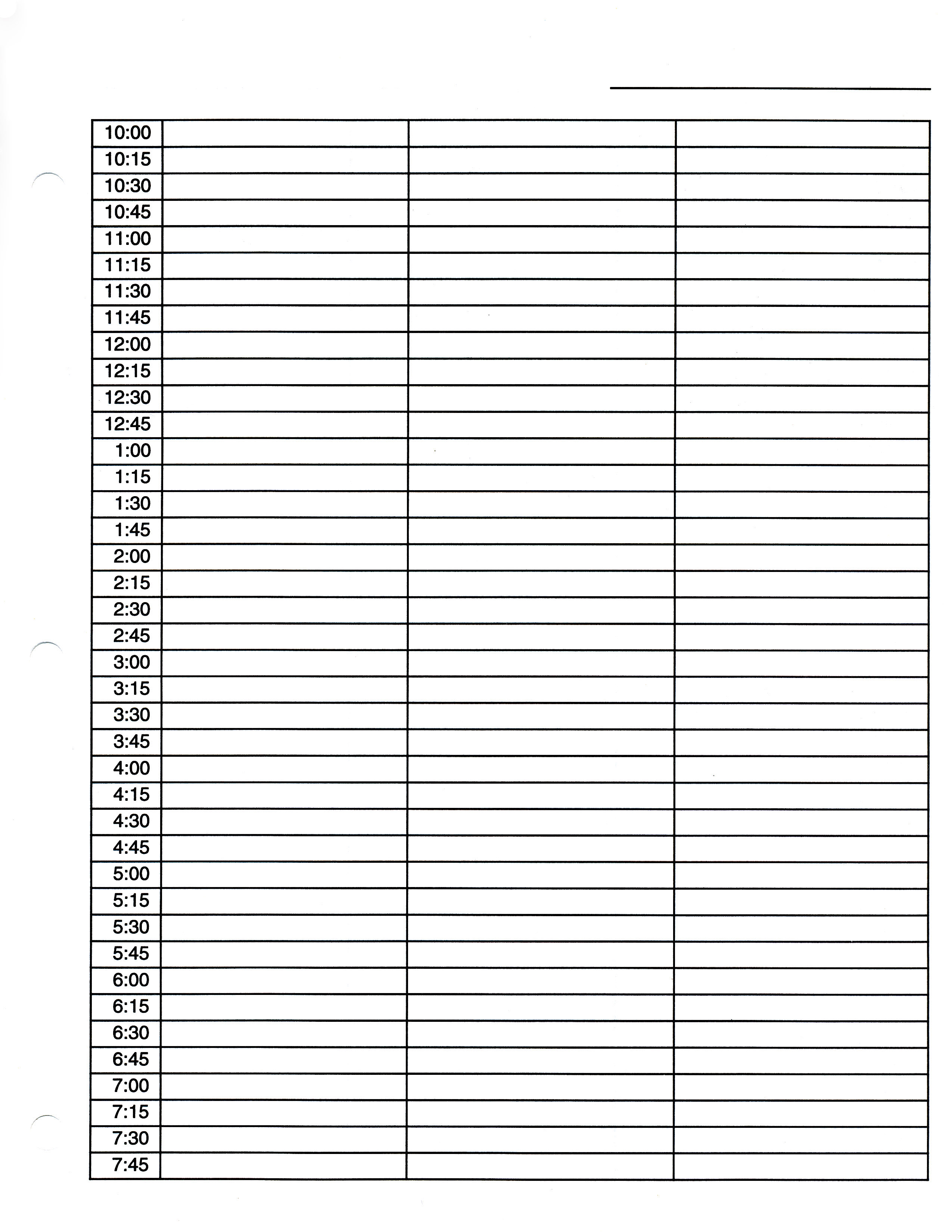 8 Best Images of Printable Daily Appointment Sheets Free Printable