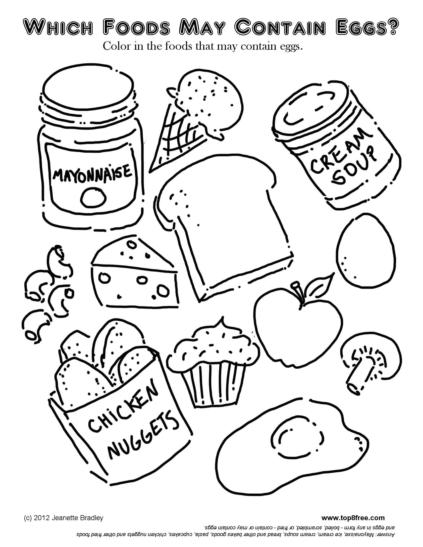 4 Best Images of Printable Pictures Of Food Items - Food Coloring Pages
