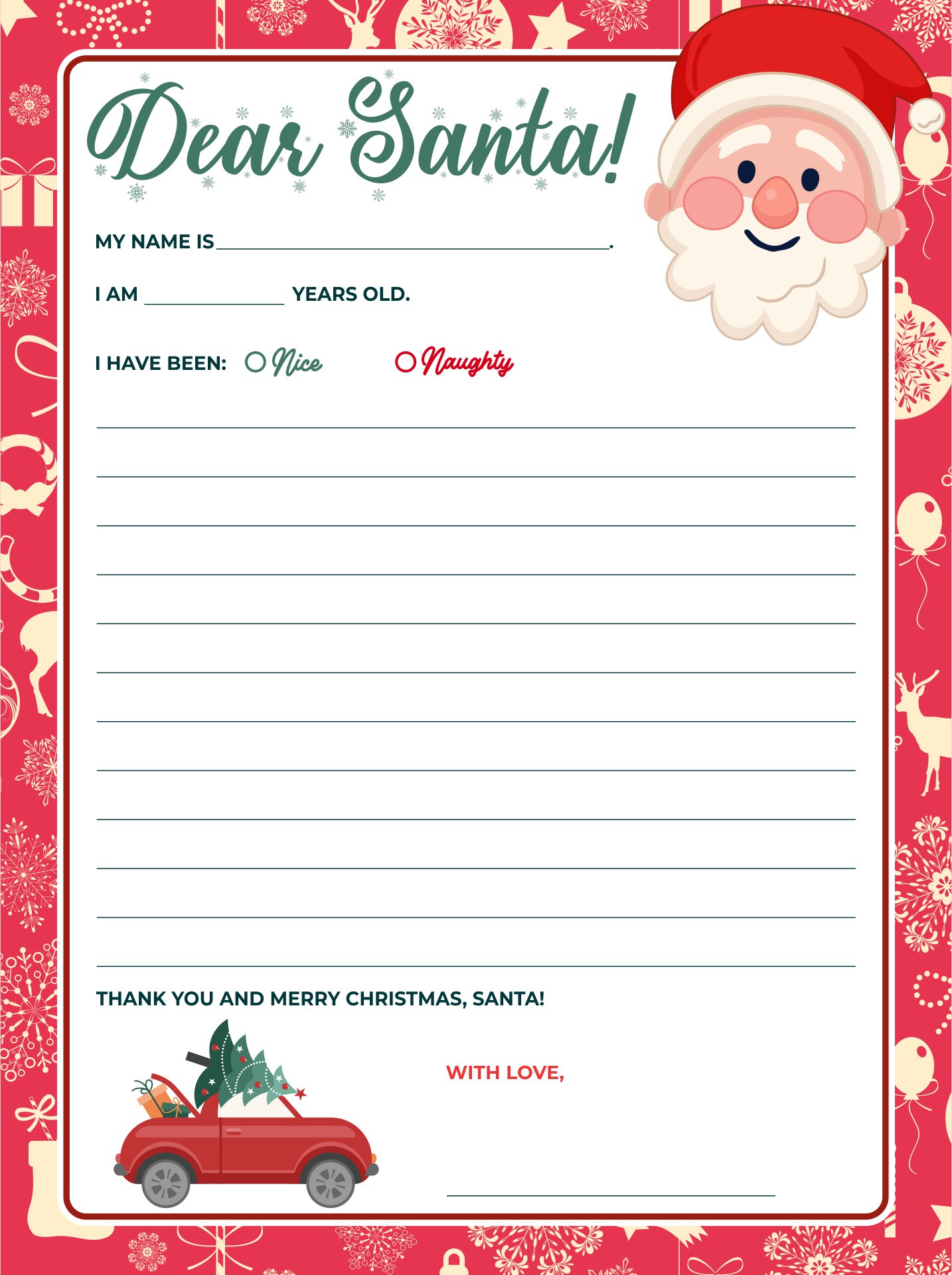 Christmas Letter Templates Free Printable