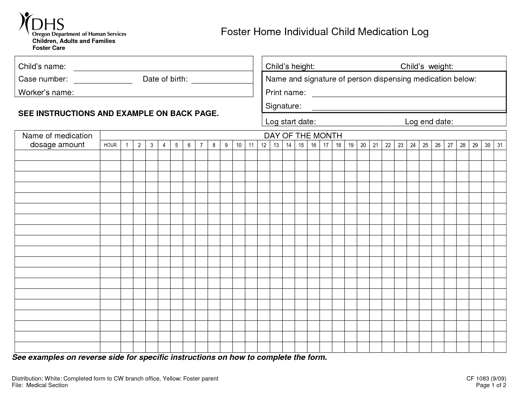 5 Best Images of Printable Home Med - Blank Medication Administration